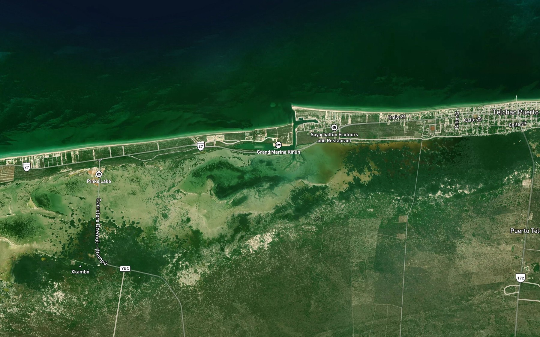 Satellite map of the Laguna Rosada