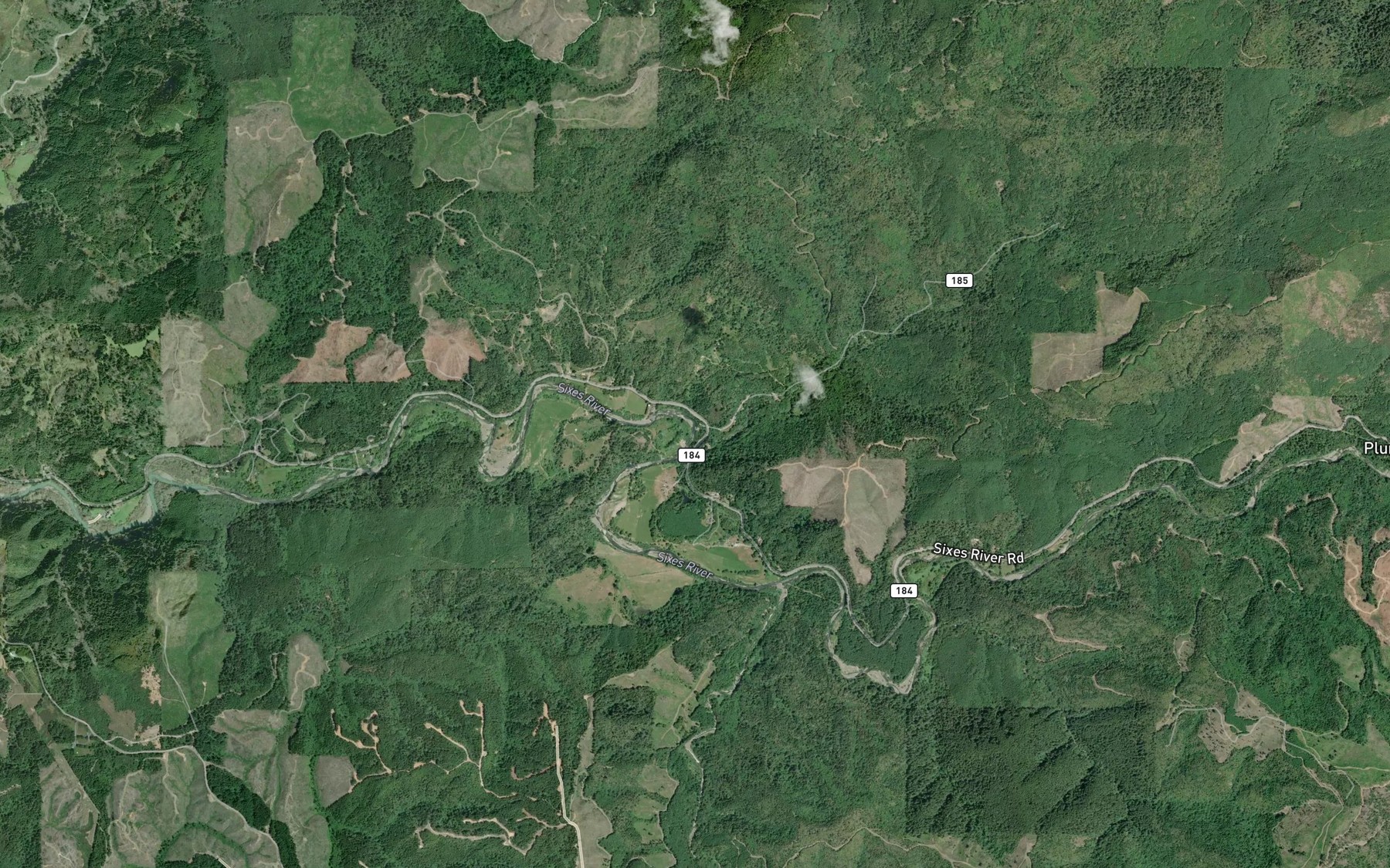Satellite map of the Edson Creek