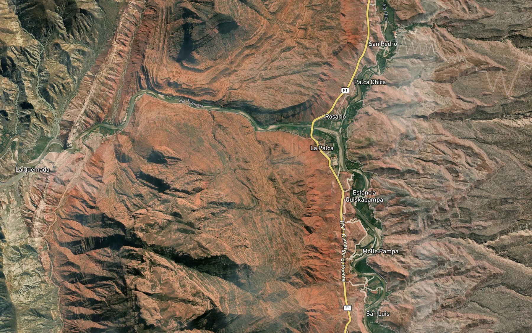 Satellite map of the Rio Grande de Cinti