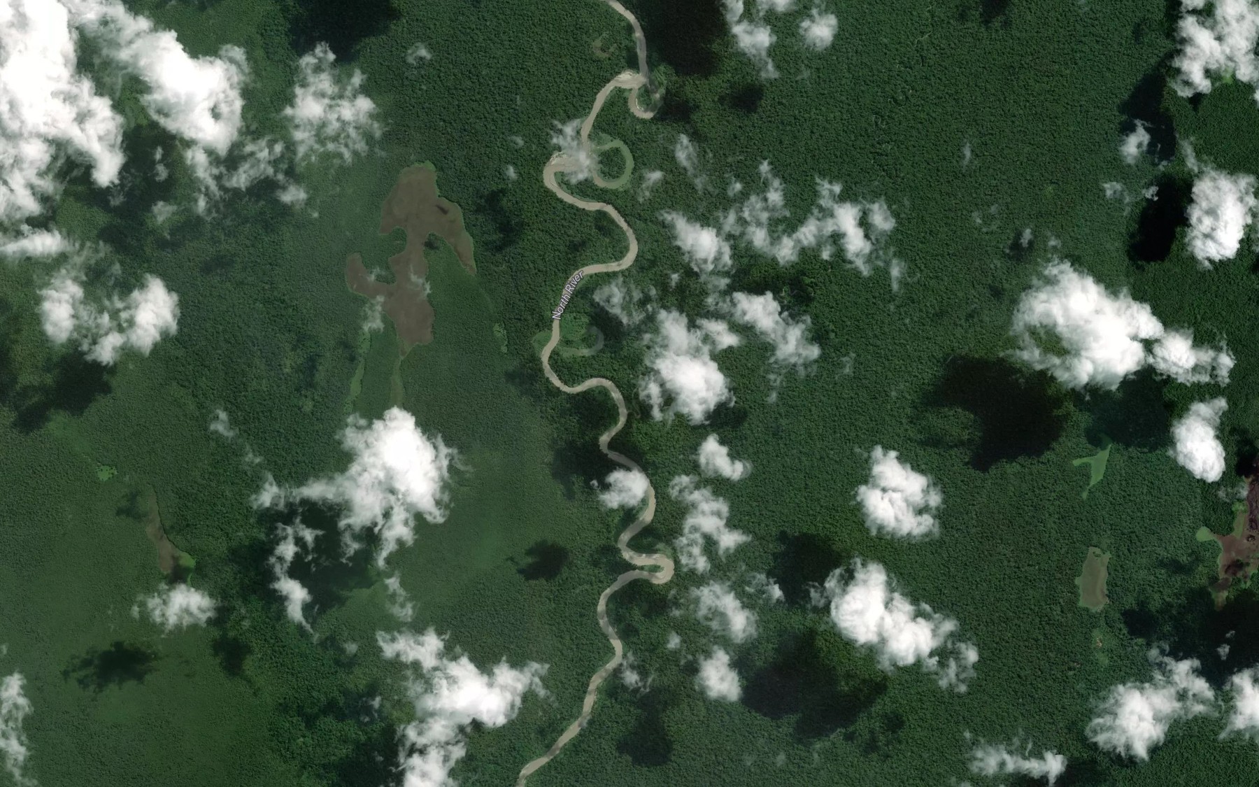 Satellite map of the Waro Creek