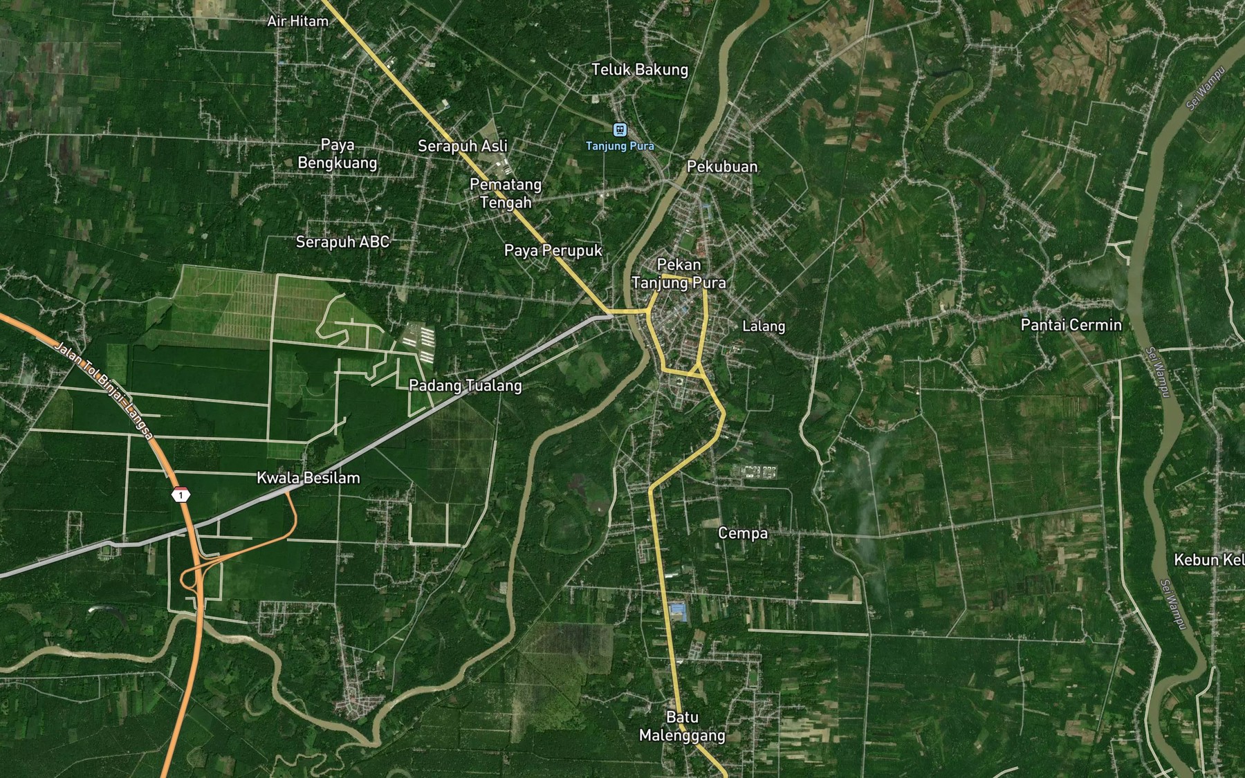 Satellite map of the Sungai Batang Sarangan