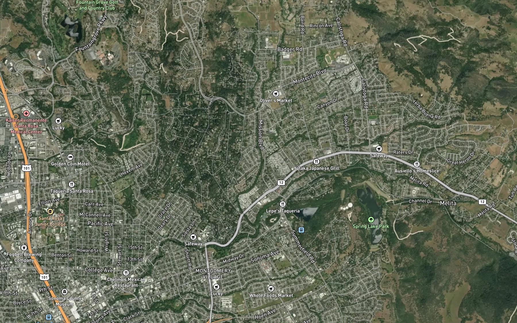 Satellite map of the Ducker Creek