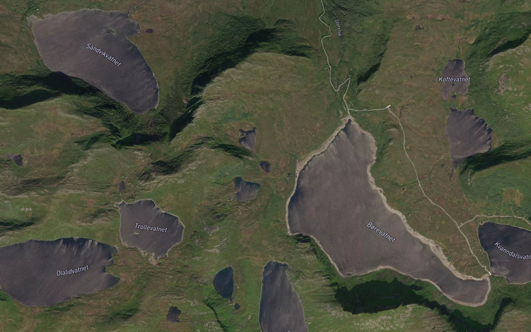 Satellite map of the Rundevatnet