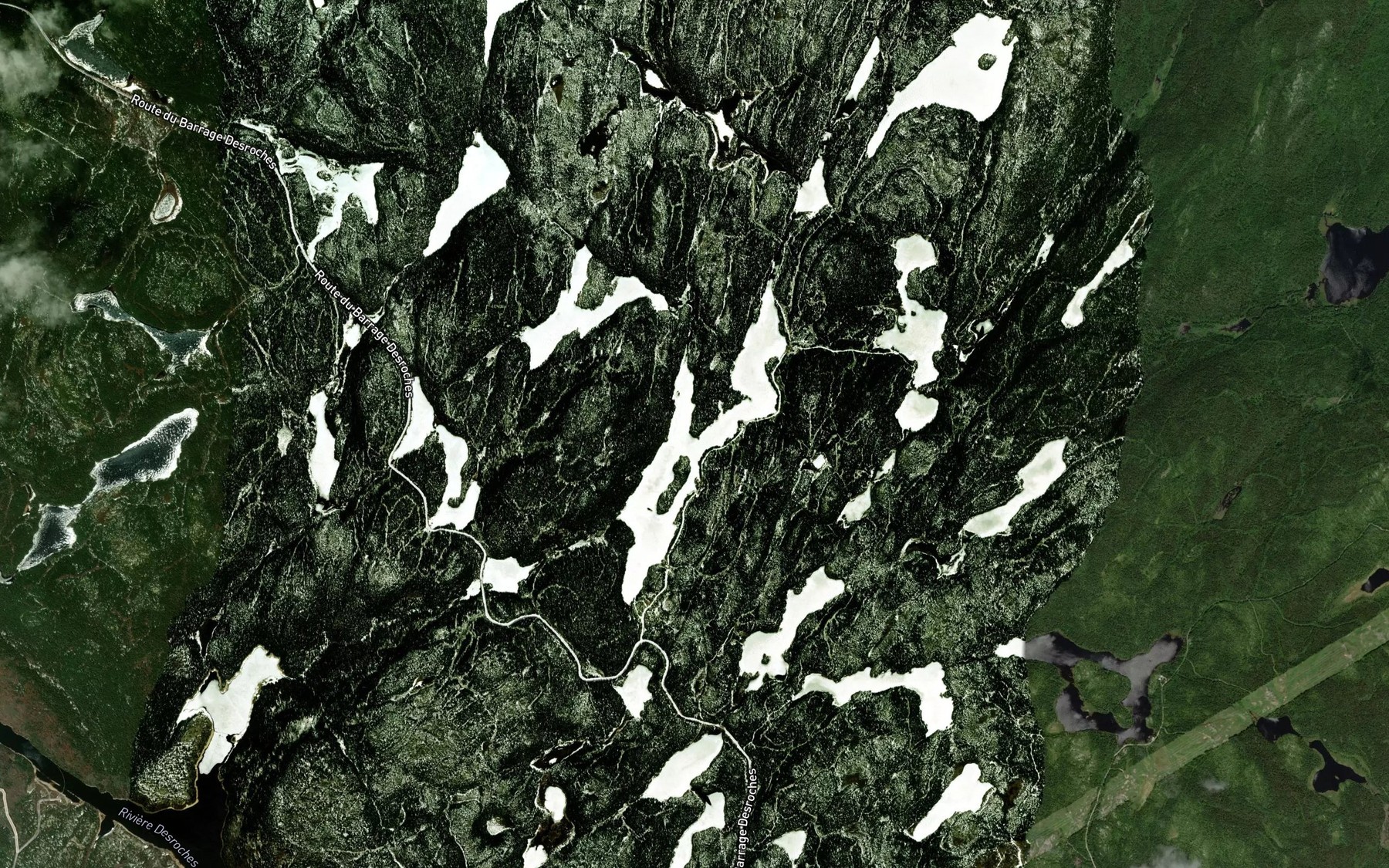 Satellite map of the Lac Campaigne