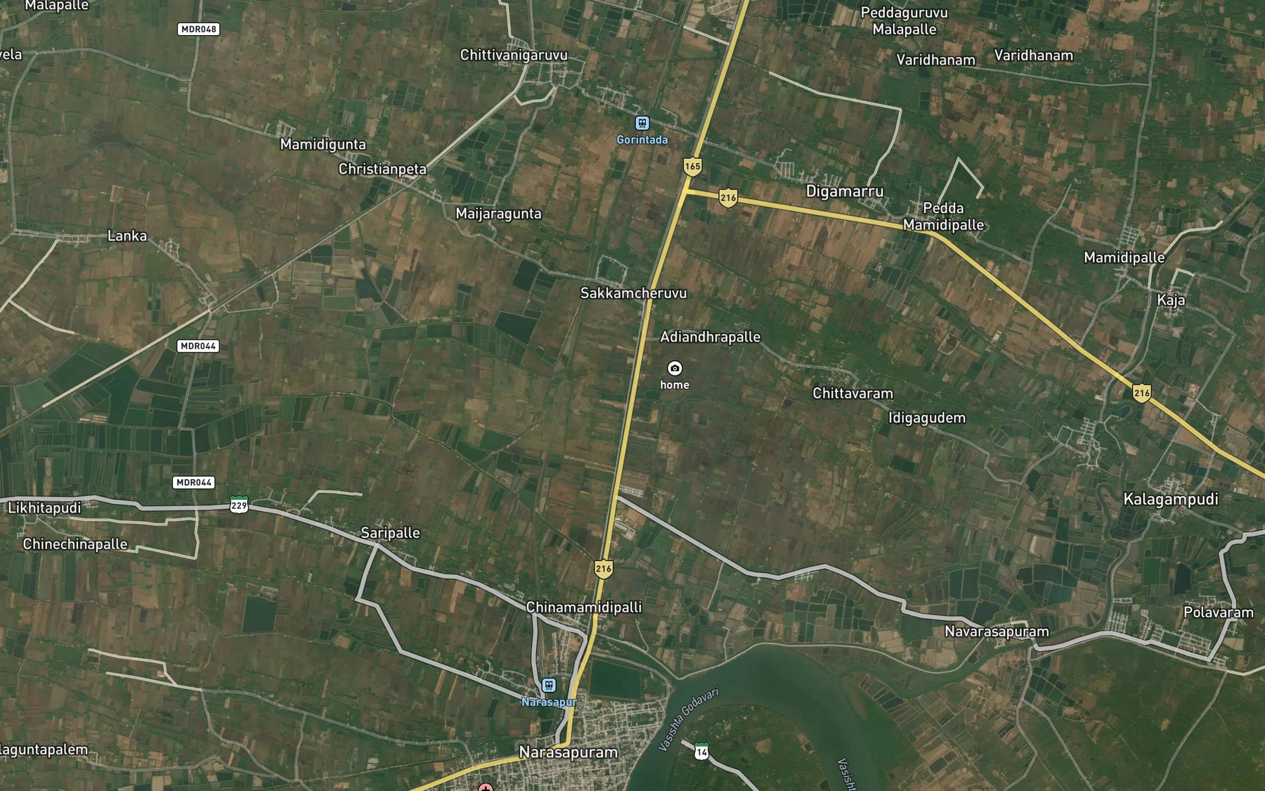 Satellite map of the Singamchetti Channel