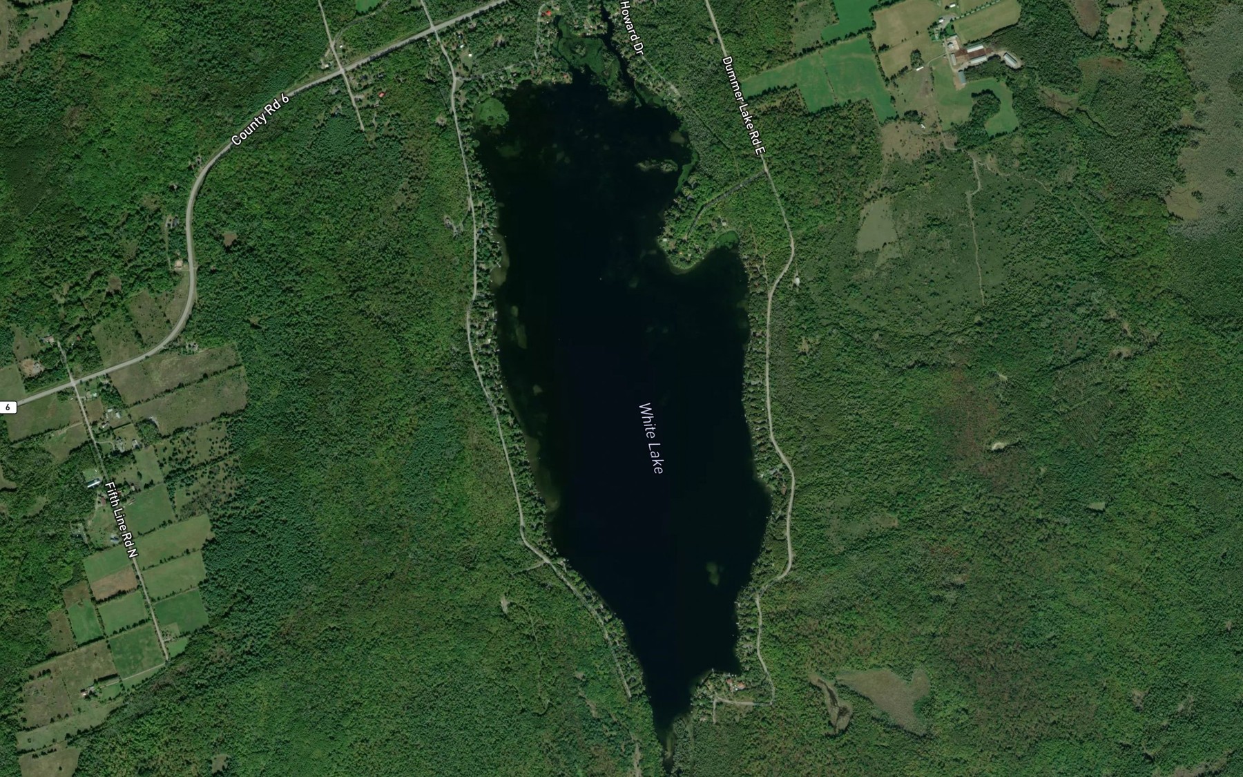 Satellite map of the White Lake