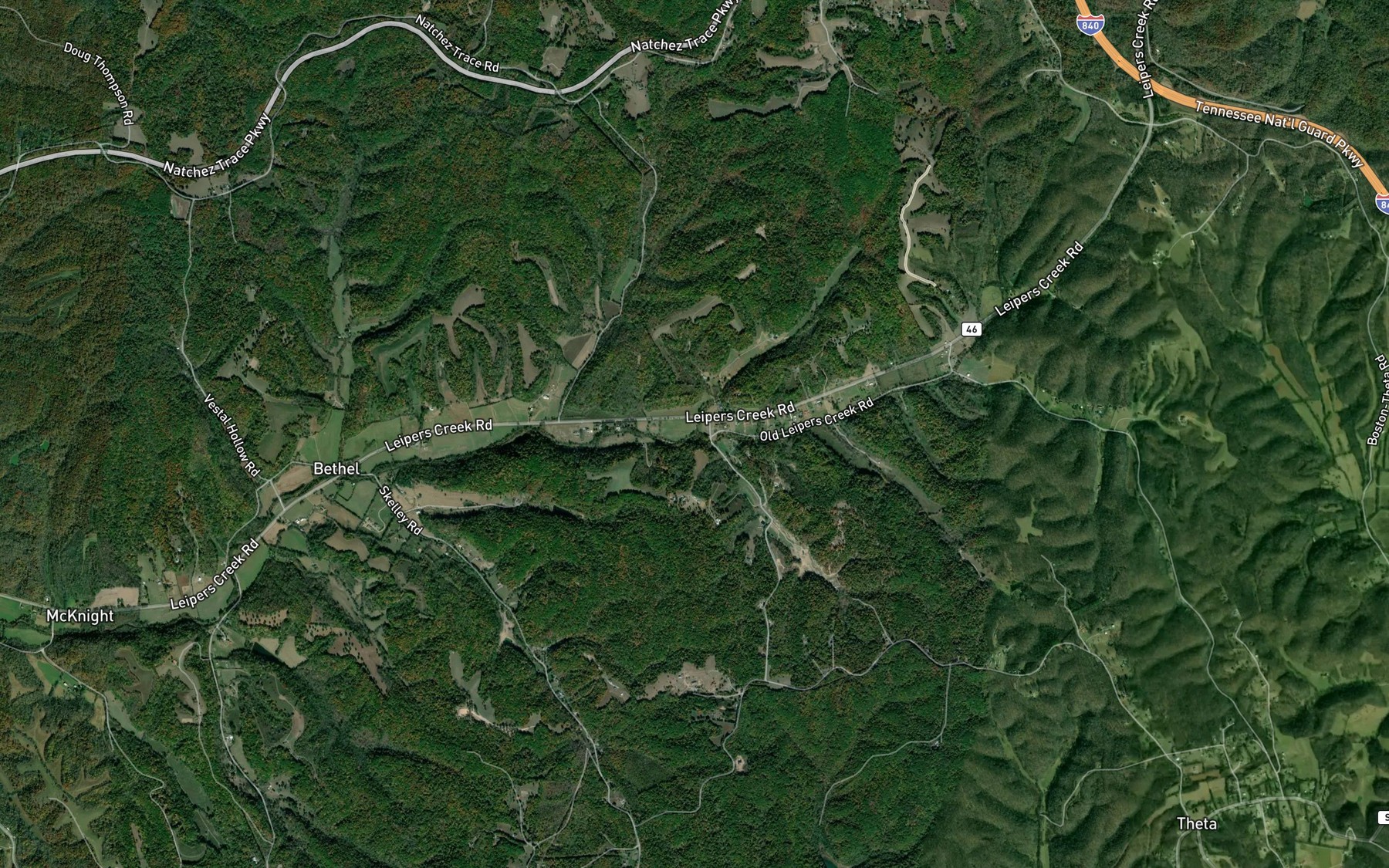 Satellite map of the Sparkman Branch