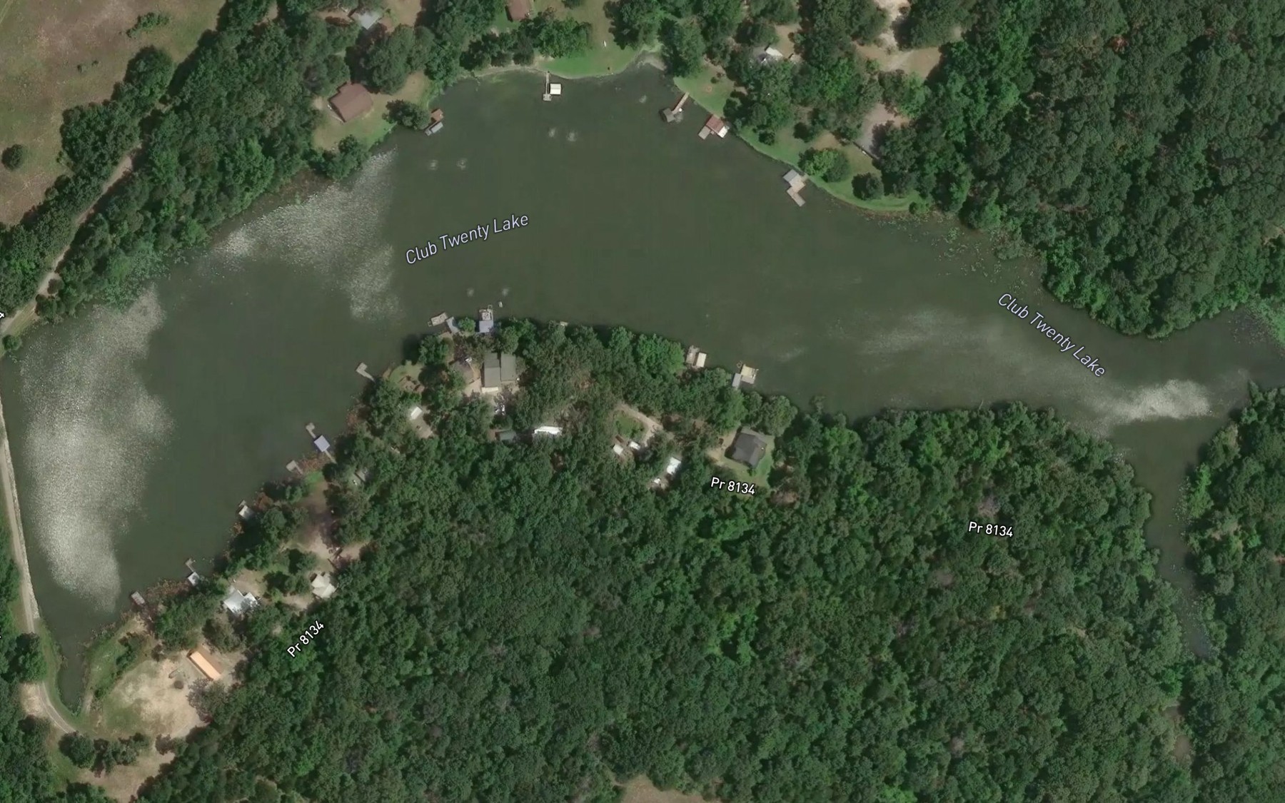 Satellite map of the Club Twenty Lake