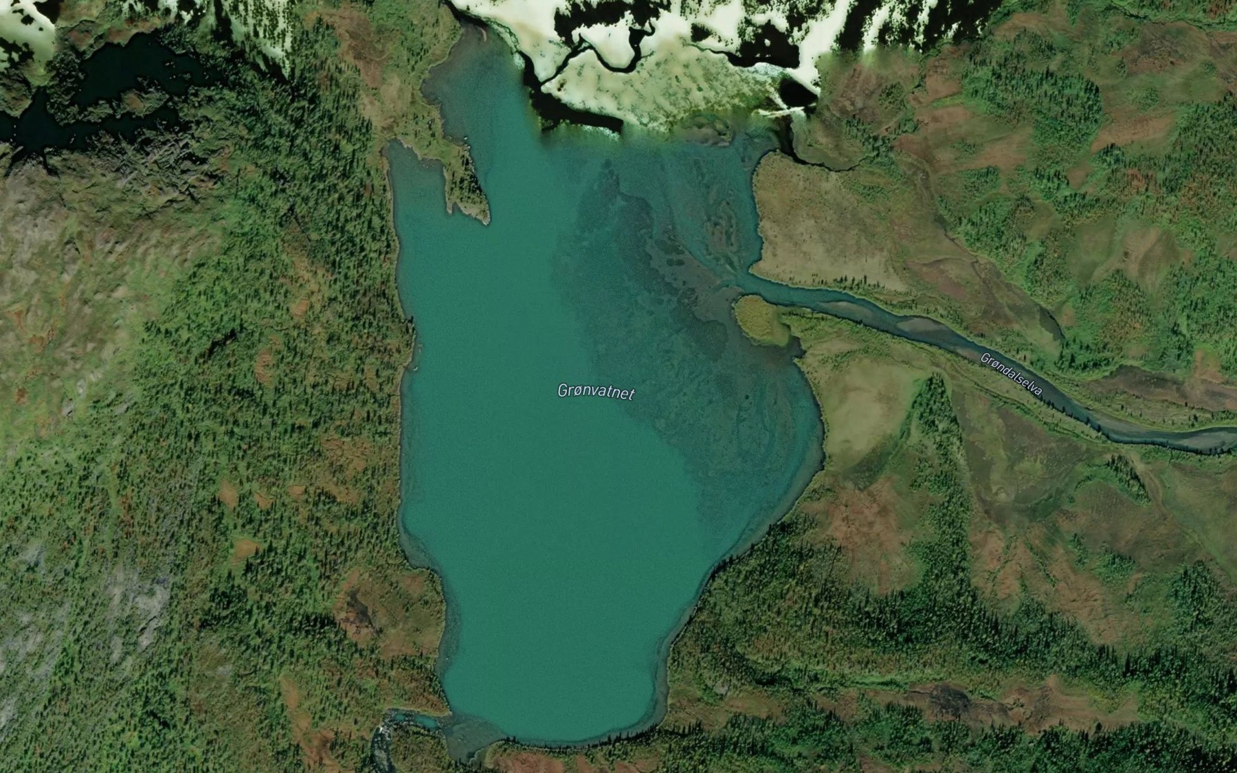 Satellite map of the Gronvatnet