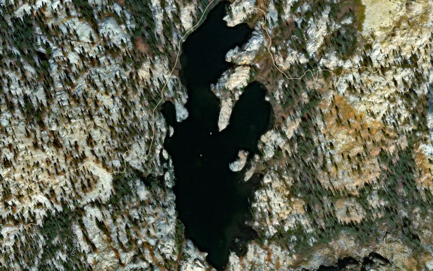 Satellite map of the Ottoway Lakes
