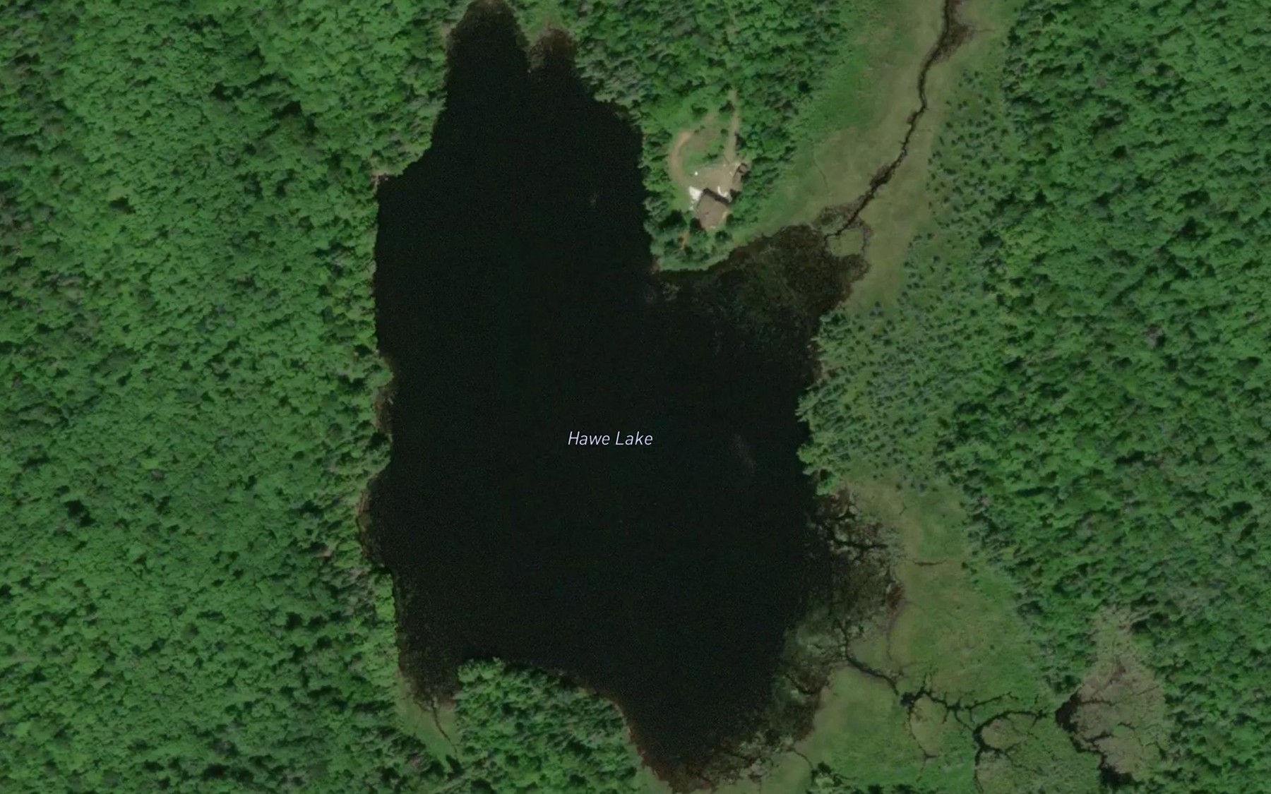 Satellite map of the Hawe Lake