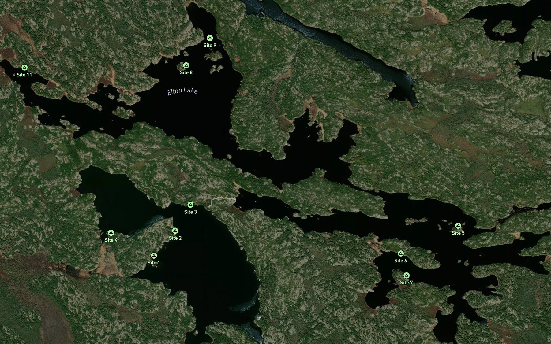Satellite map of the Elton Lake