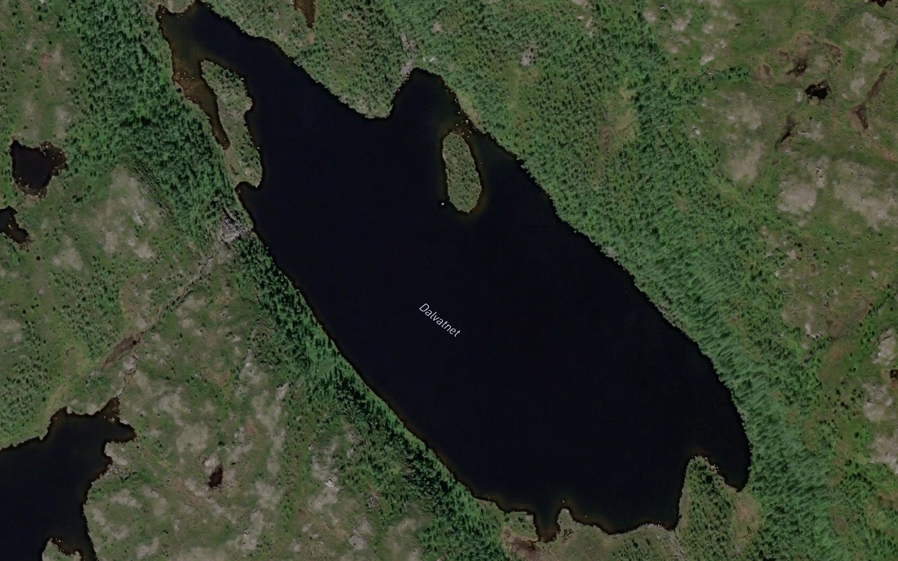 Satellite map of the Dalvatnet