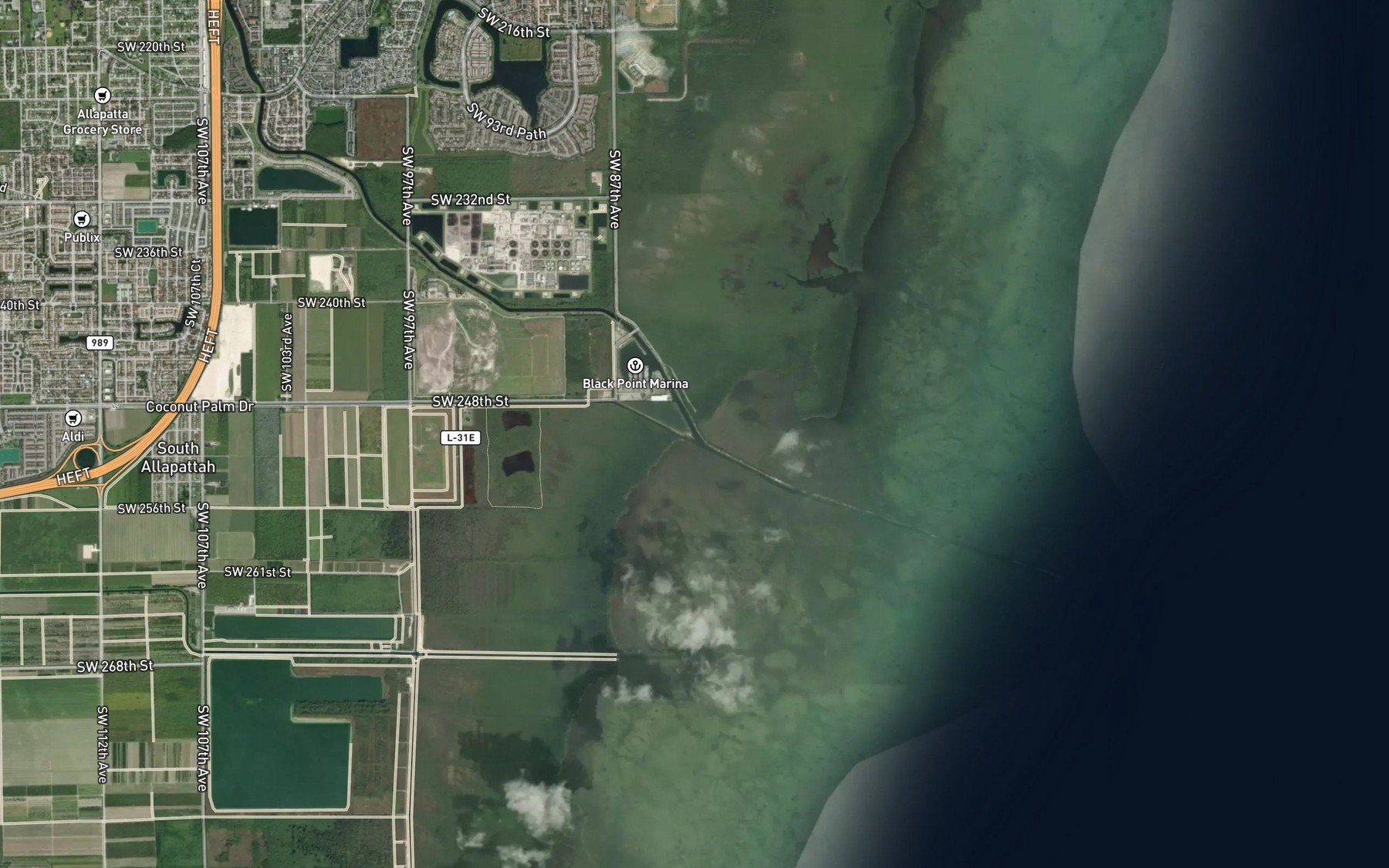 Satellite map of the Black Creek
