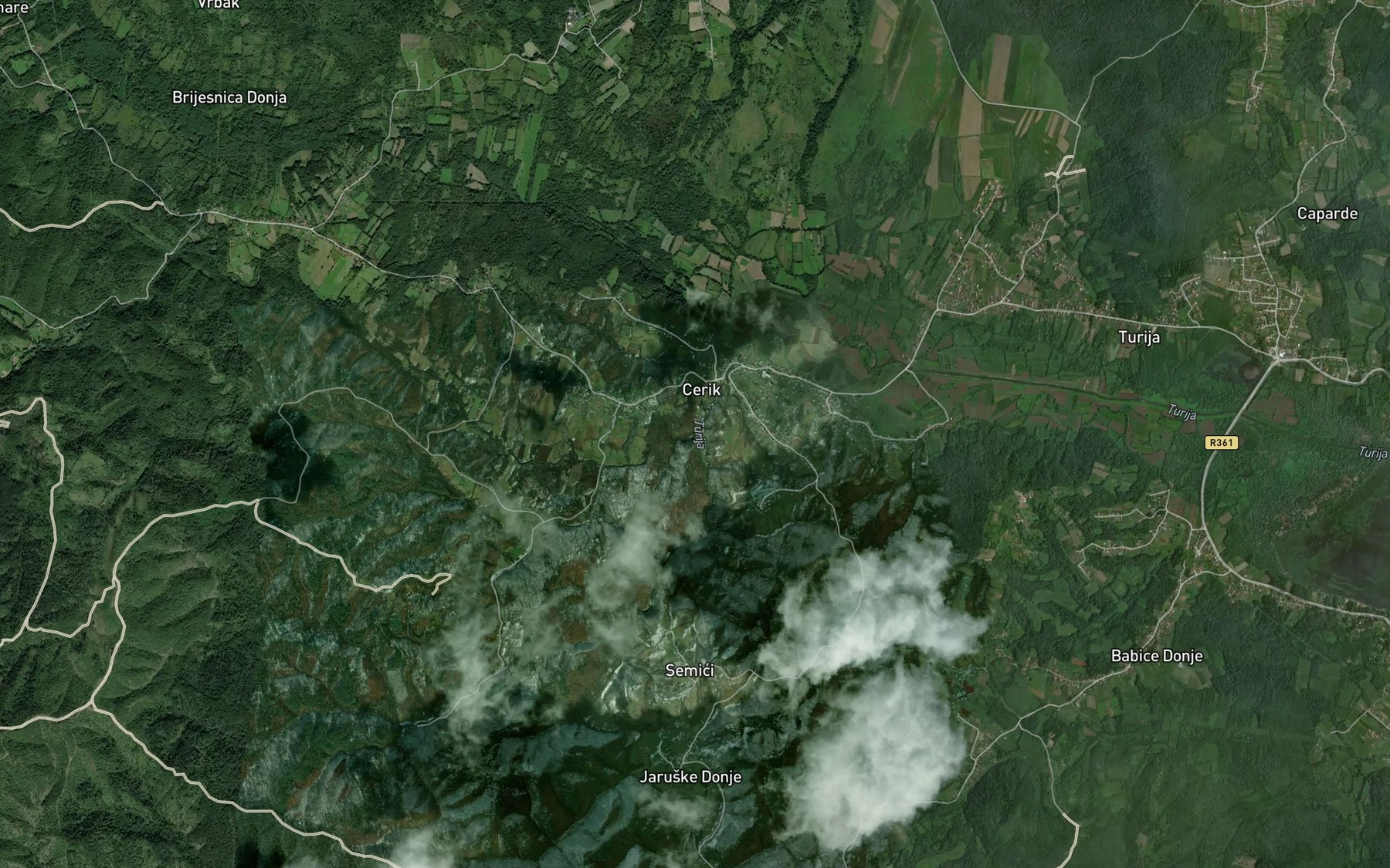 Satellite map of the Brijesnica