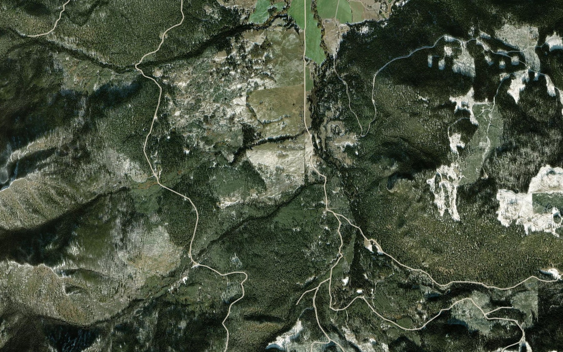 Satellite map of the Yet Creek