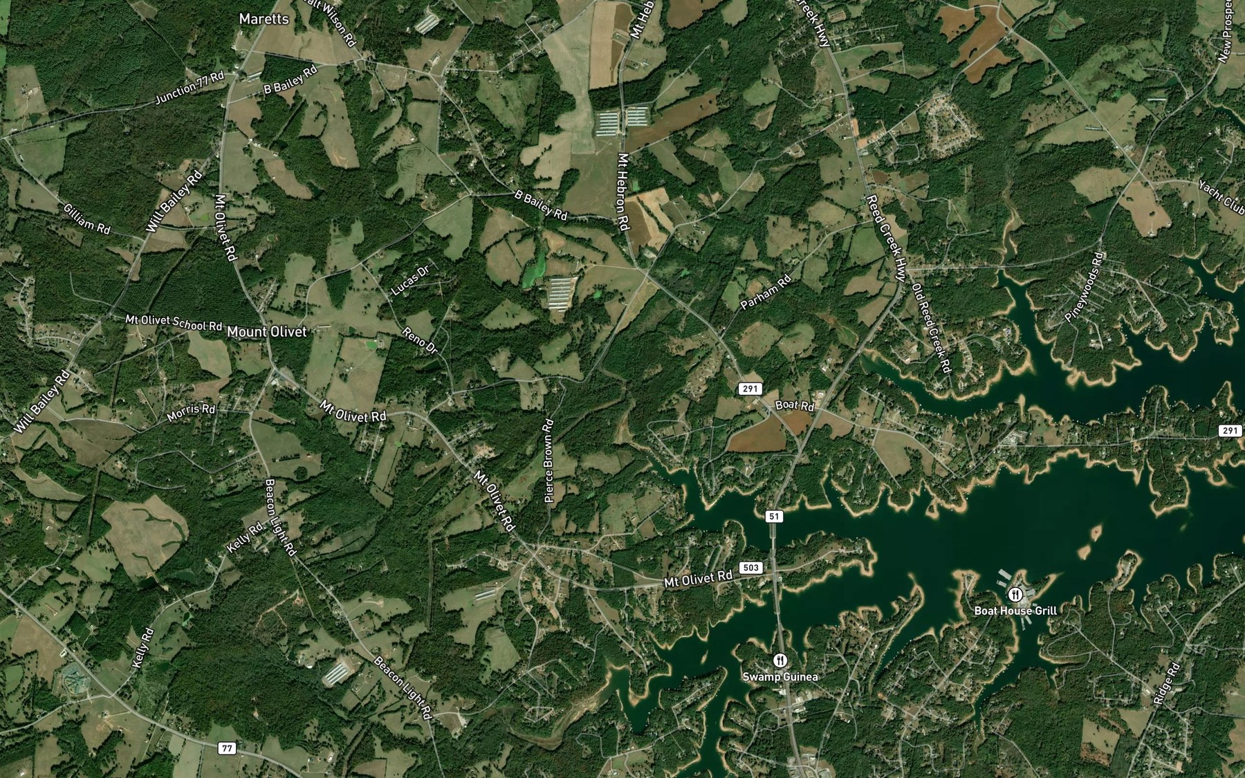 Satellite map of the Little Lightwood Log Creek