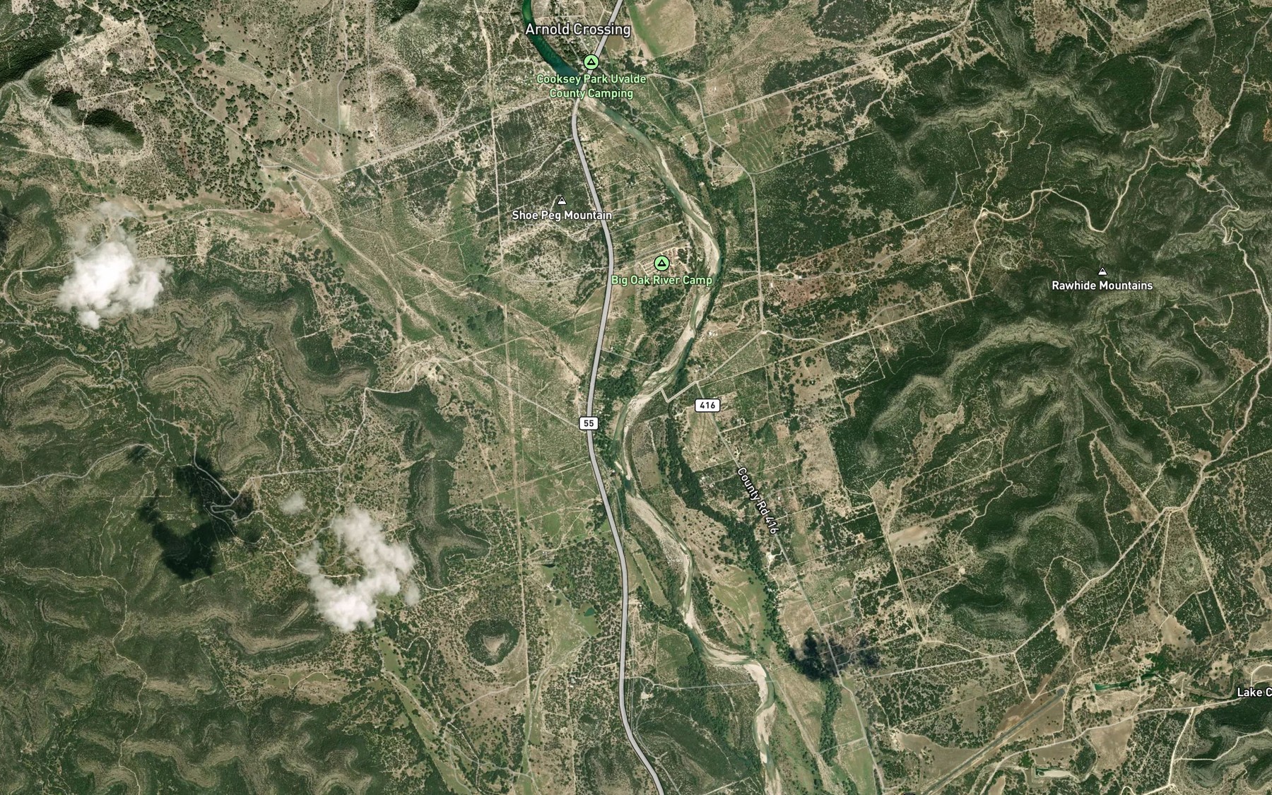 Satellite map of the Maverick Creek