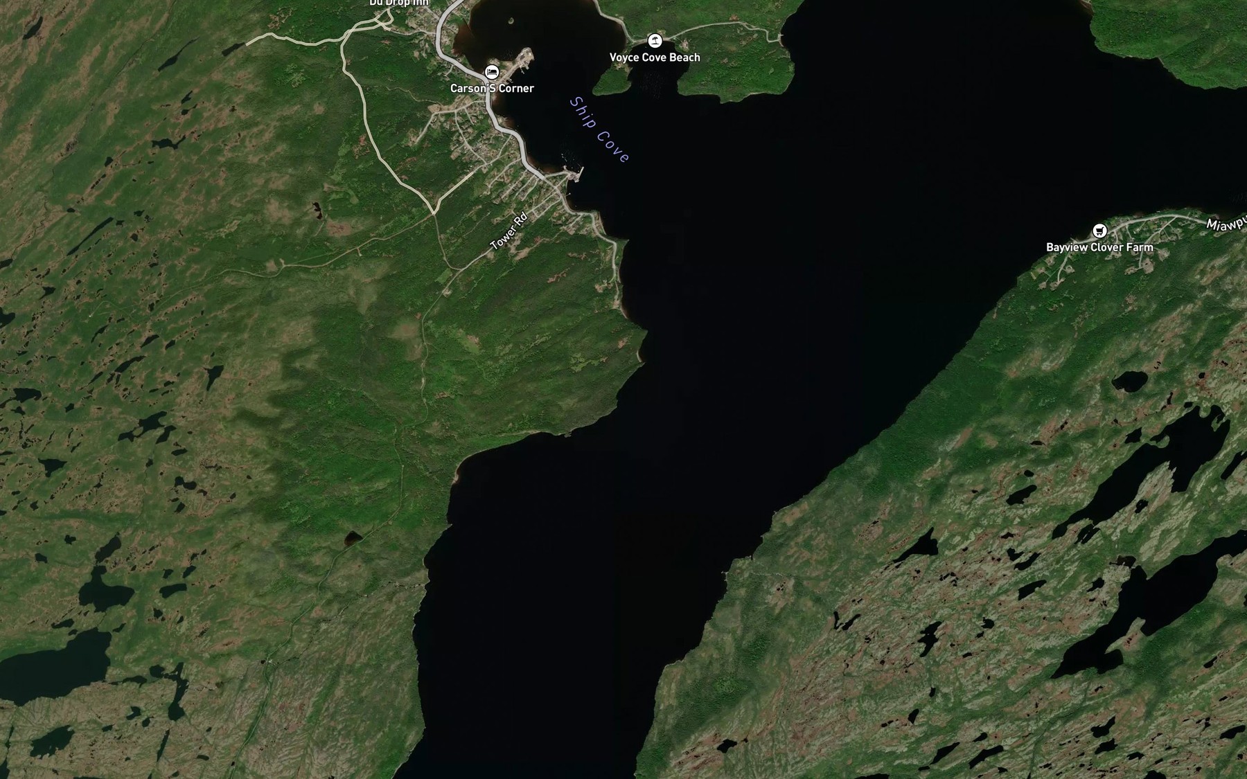 Satellite map of the Harrison Cove