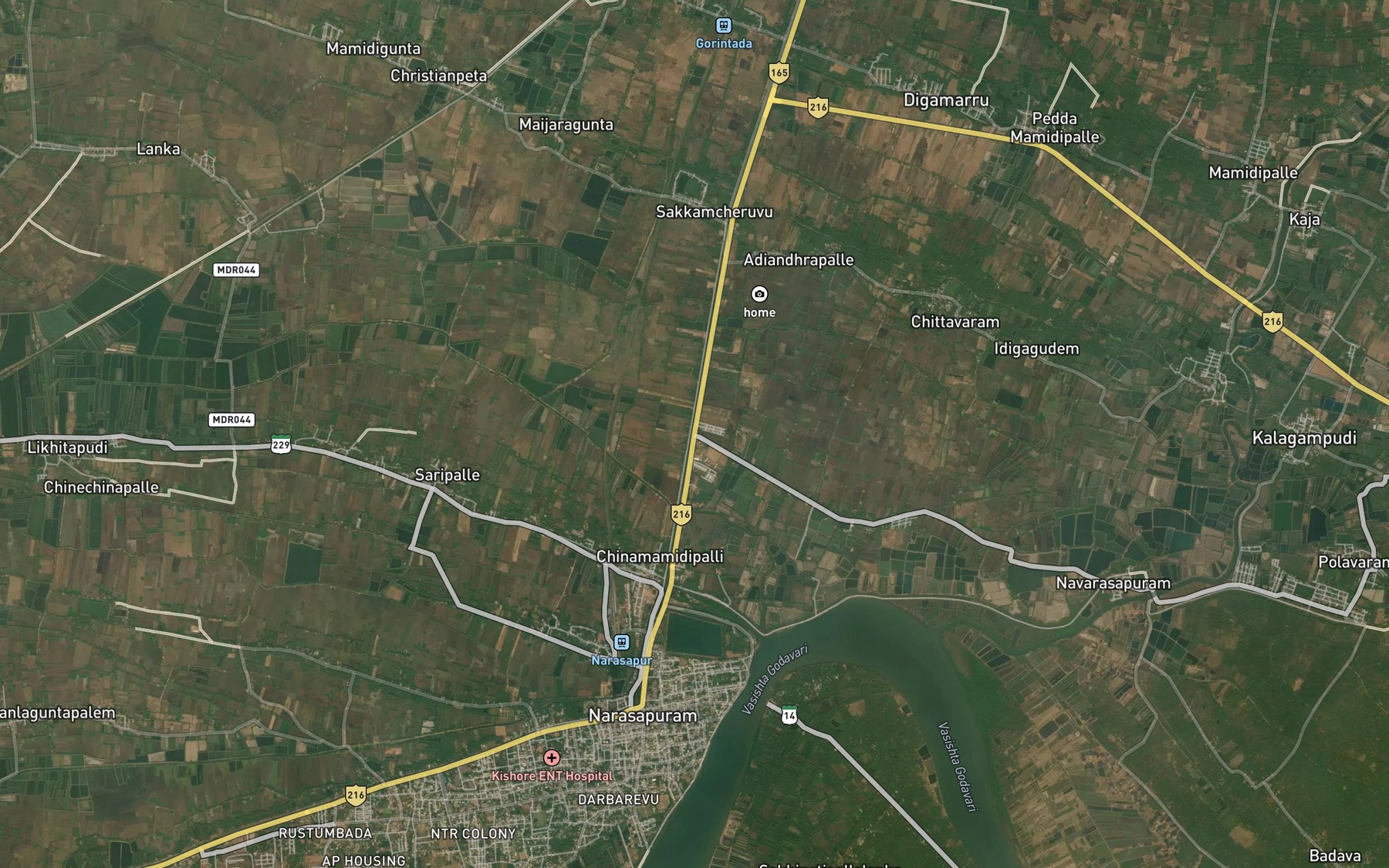 Satellite map of the Navarasapuram Channel