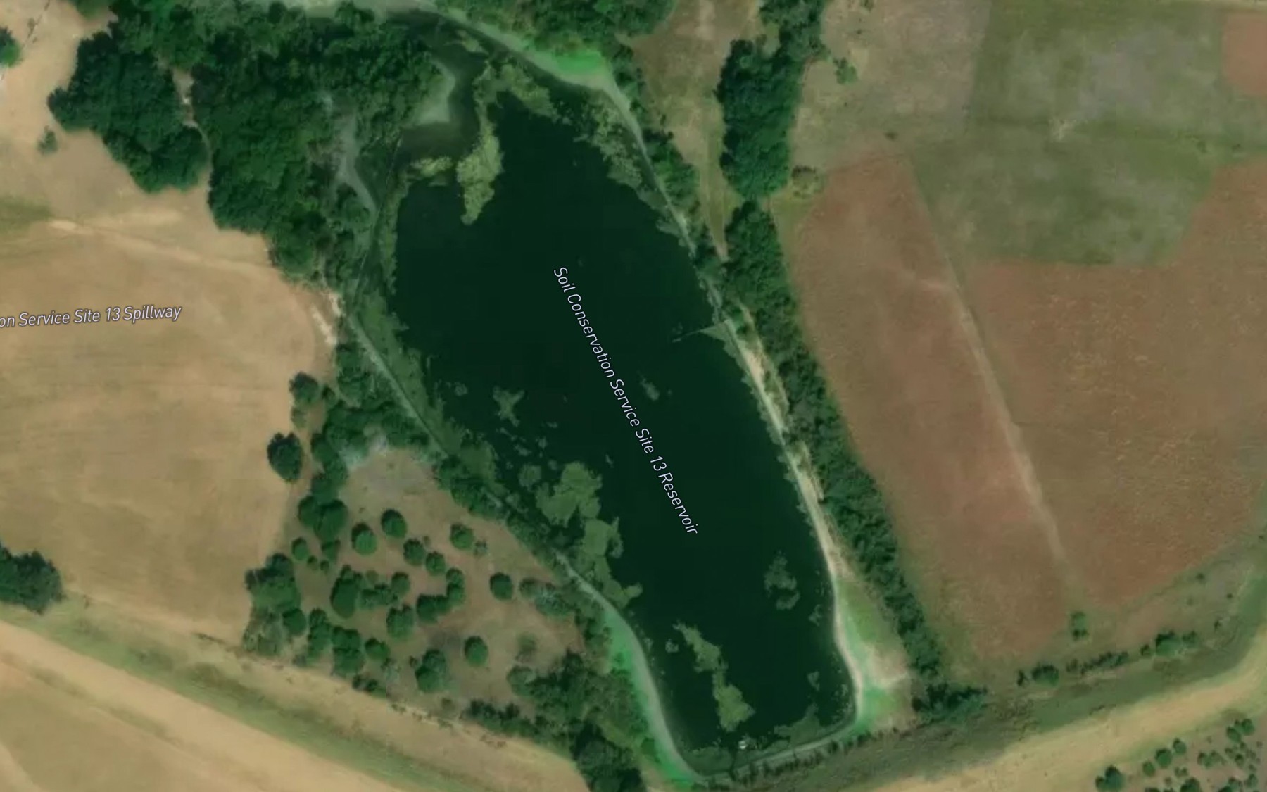 Satellite map of the Soil Conservation Service Site 13 Reservoir