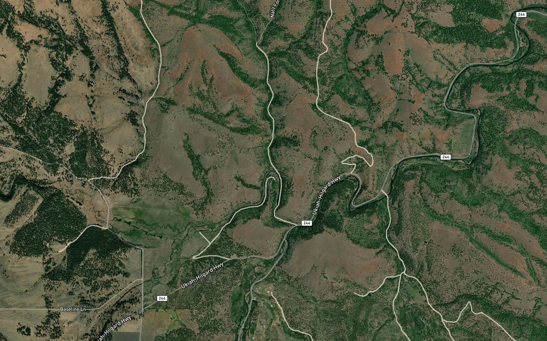 Satellite map of the Dark Canyon Creek