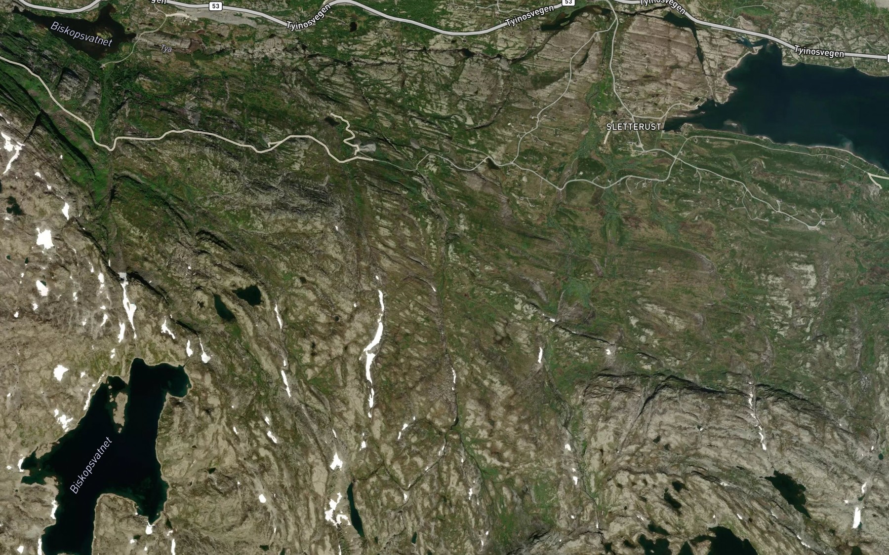 Satellite map of the Fannegjelselvi