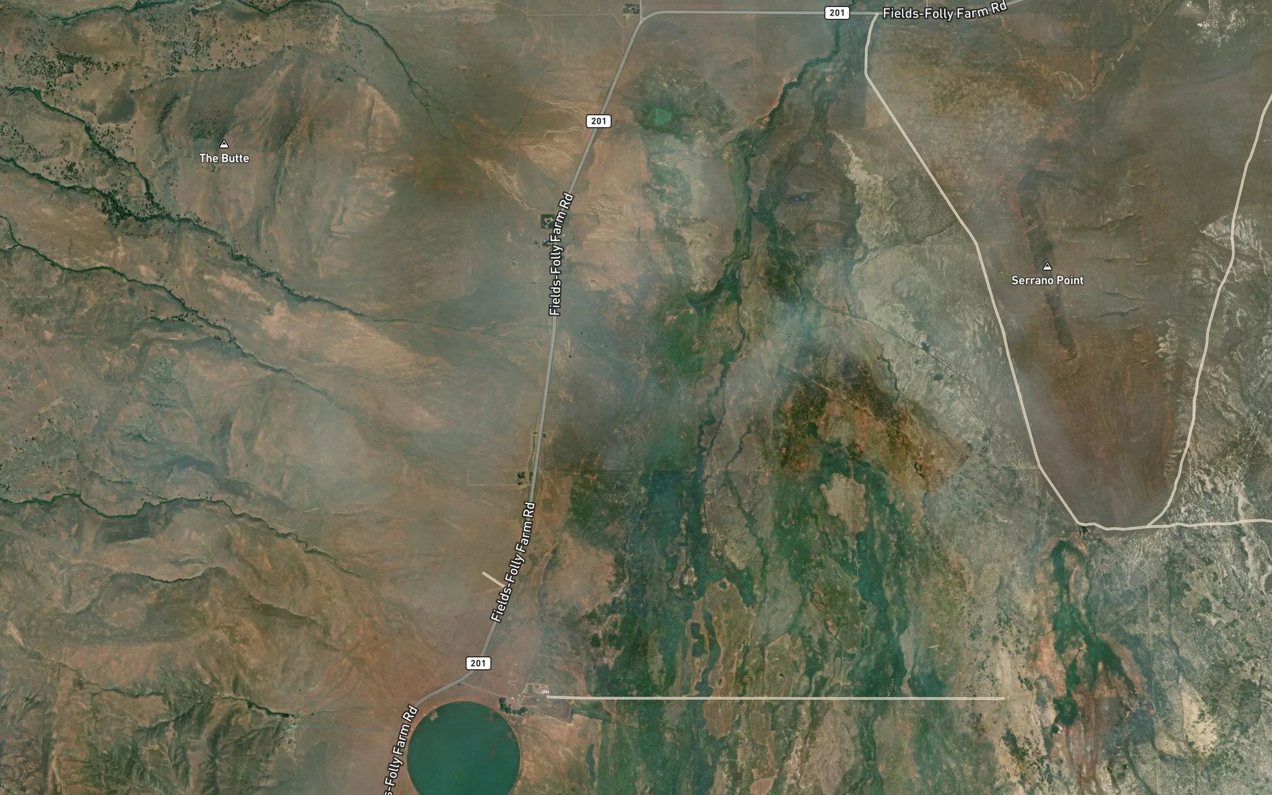 Satellite map of the Butte Creek