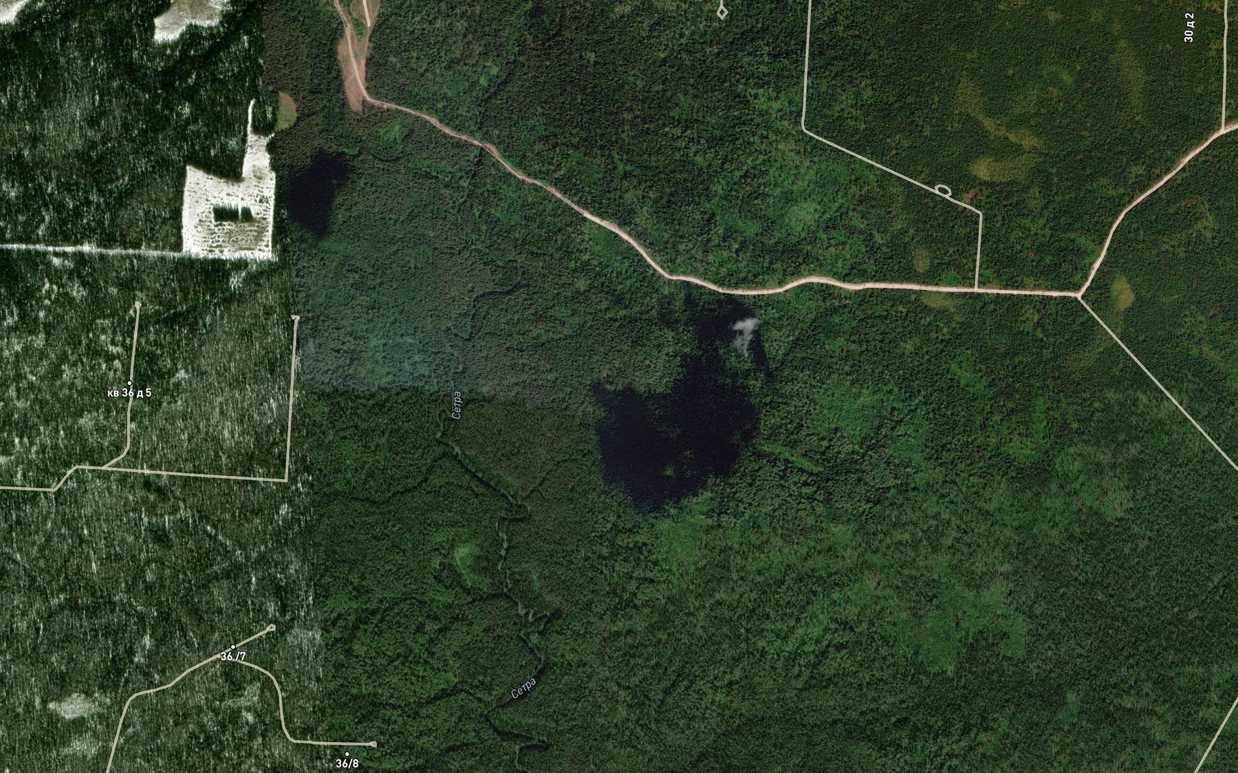 Satellite map of the Verkhnyaya Rassokha Sestry