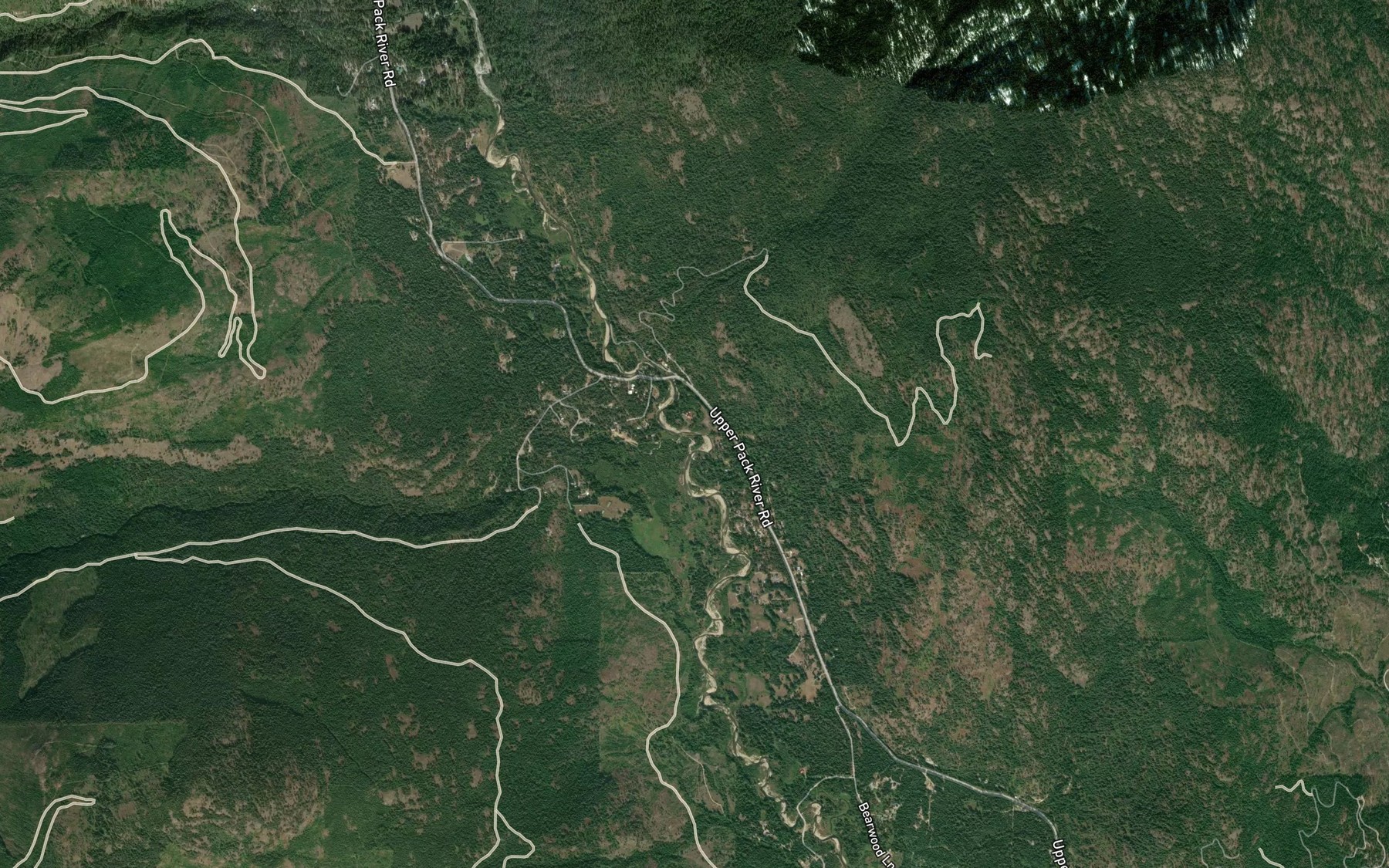 Satellite map of the Caribou Creek