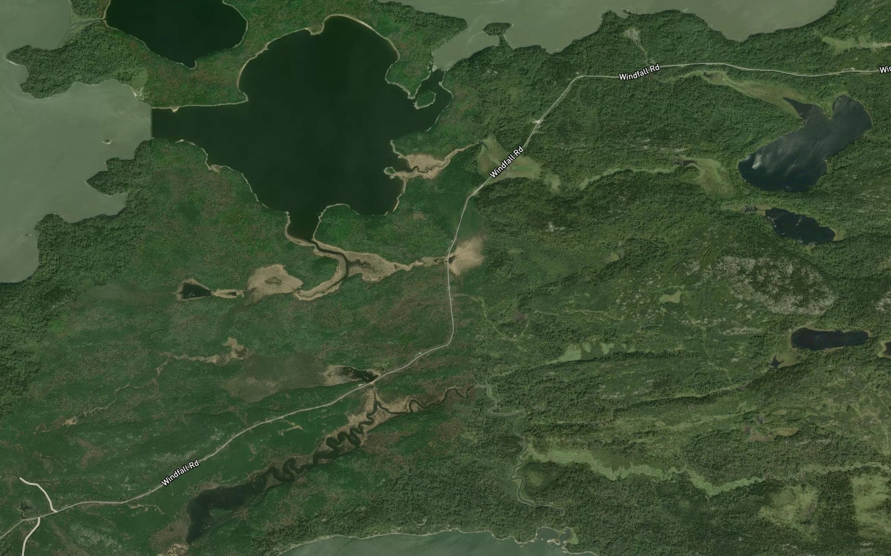Satellite map of the Barnston Rapids
