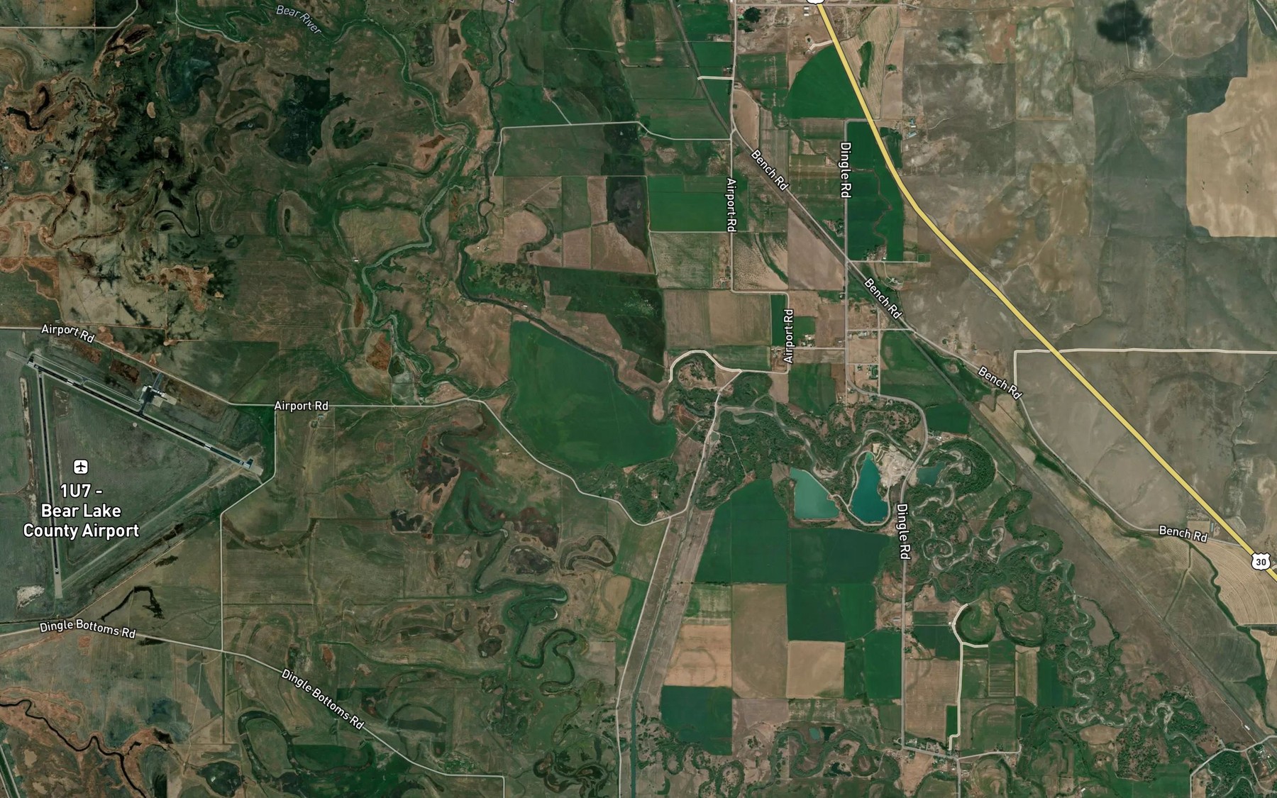 Satellite map of the Kent La Roco Canal