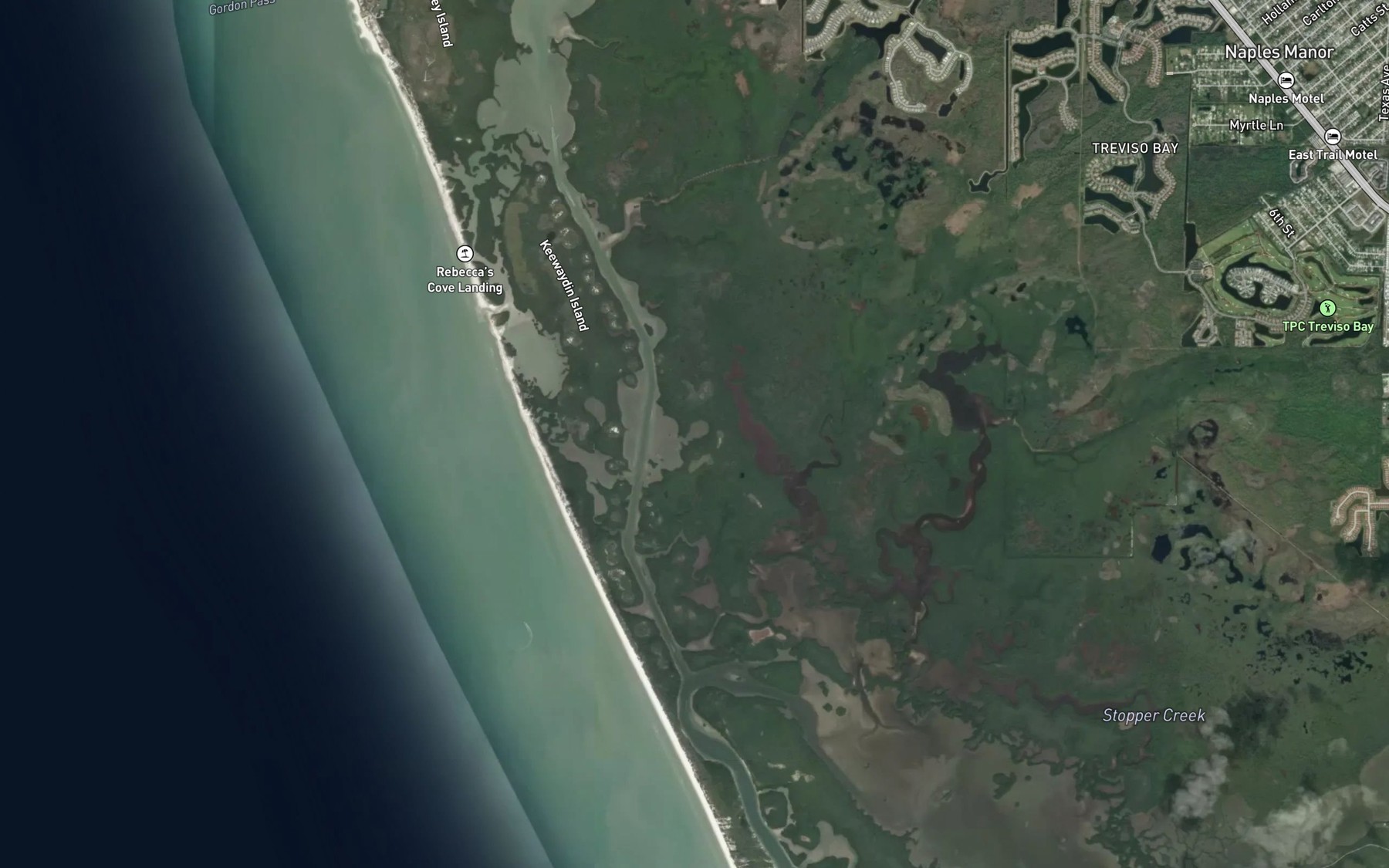 Satellite map of the Shell Bay