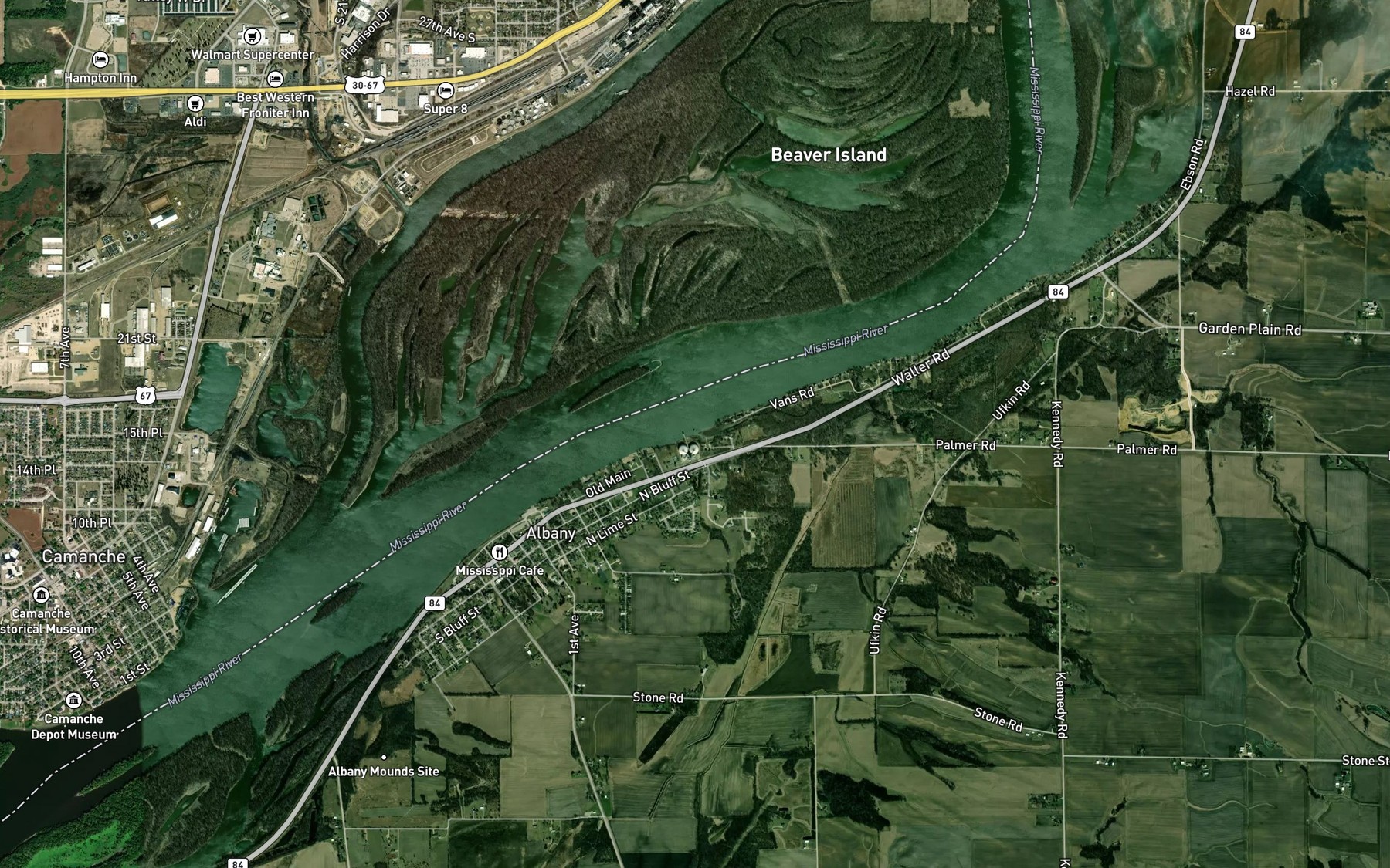 Satellite map of the Spring Creek