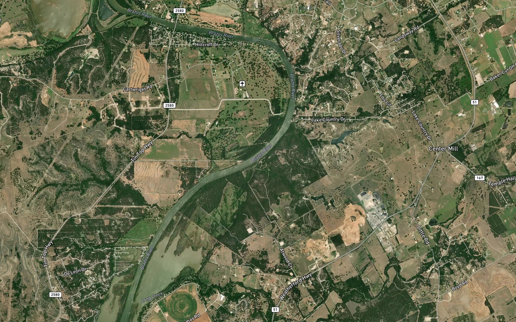Satellite map of the Jacobs Branch