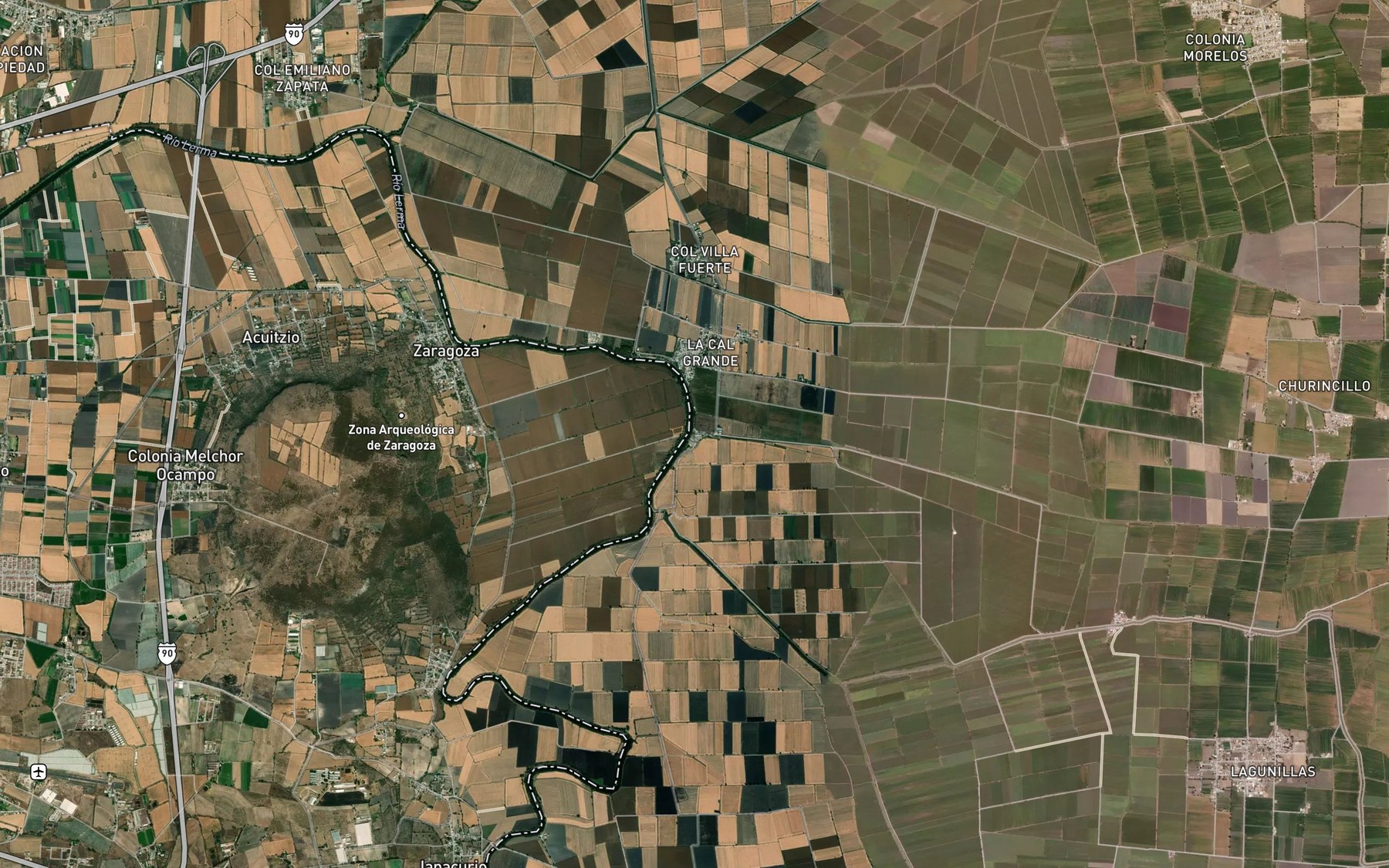 Satellite map of the Arroyo Hondo