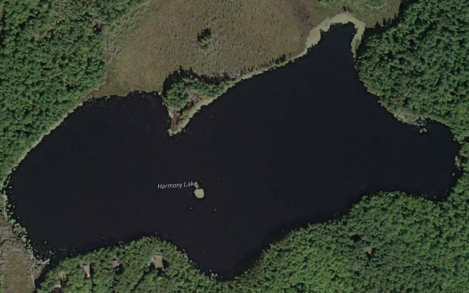 Satellite map of the Harmony Lake