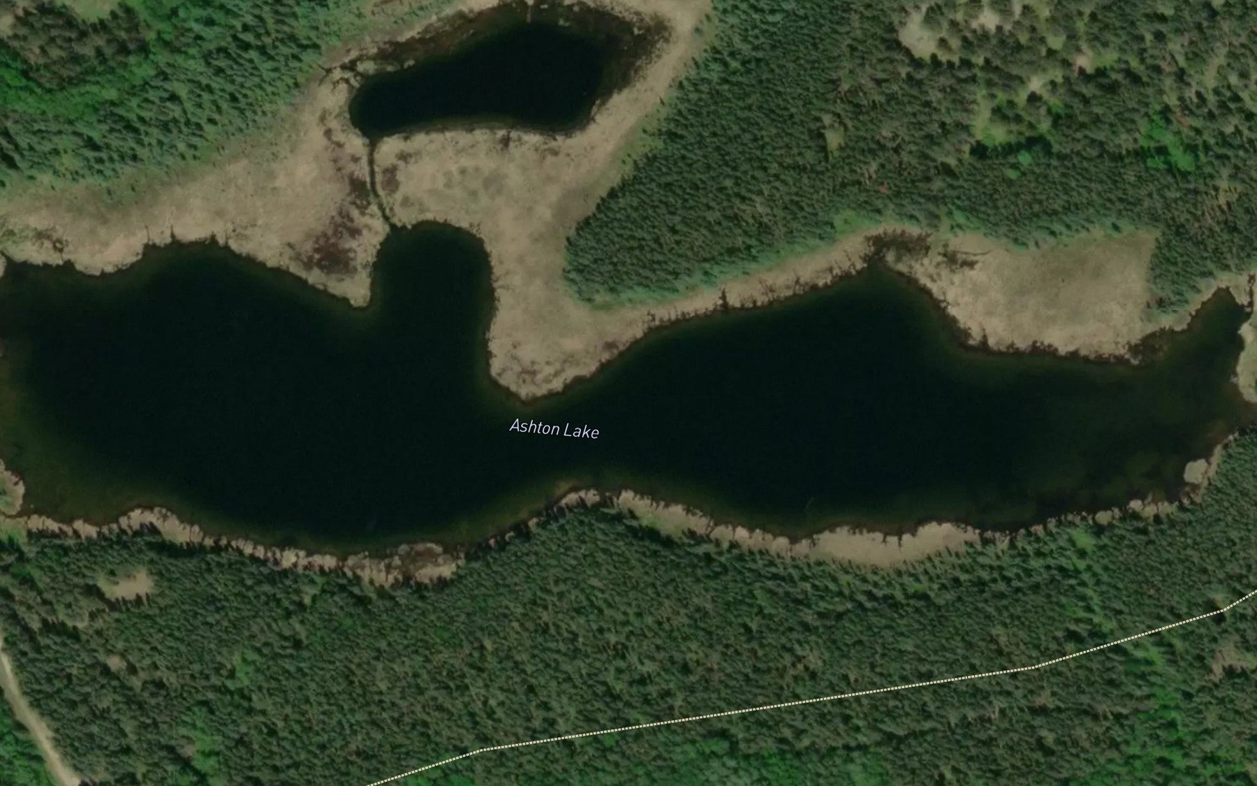 Satellite map of the Ashton Lake