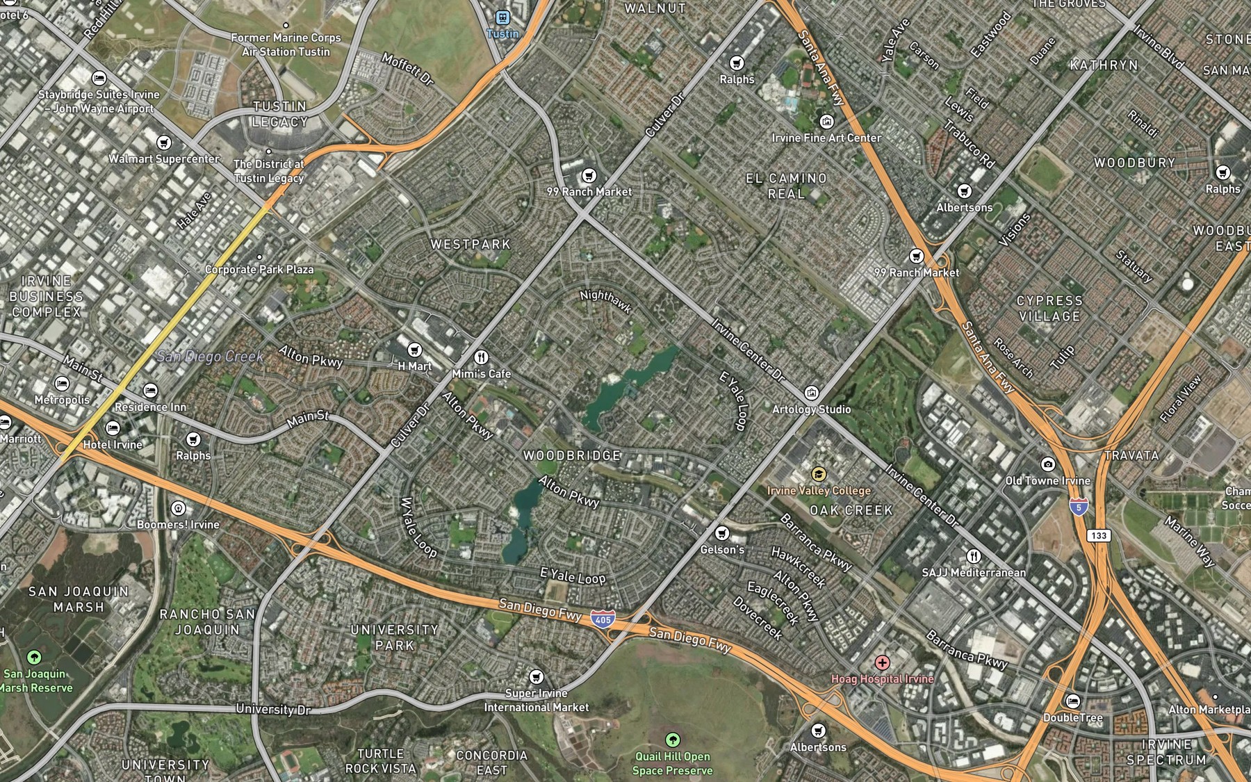 Satellite map of the North Lake