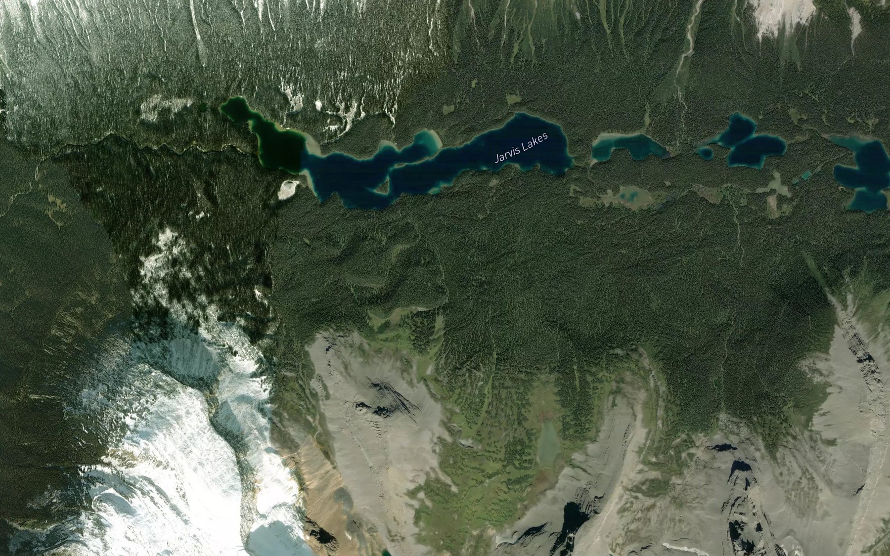Satellite map of the Jarvis Lakes