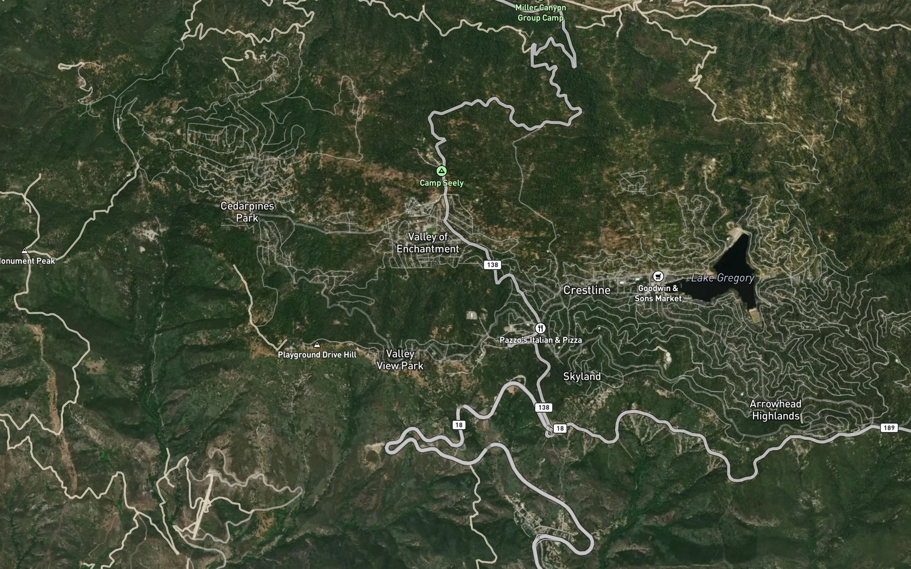 Satellite map of the Rialto Spring