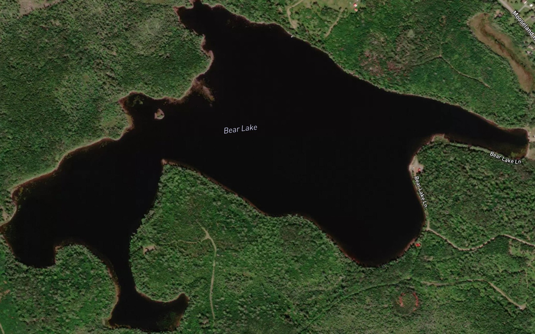Satellite map of the Bear Lake