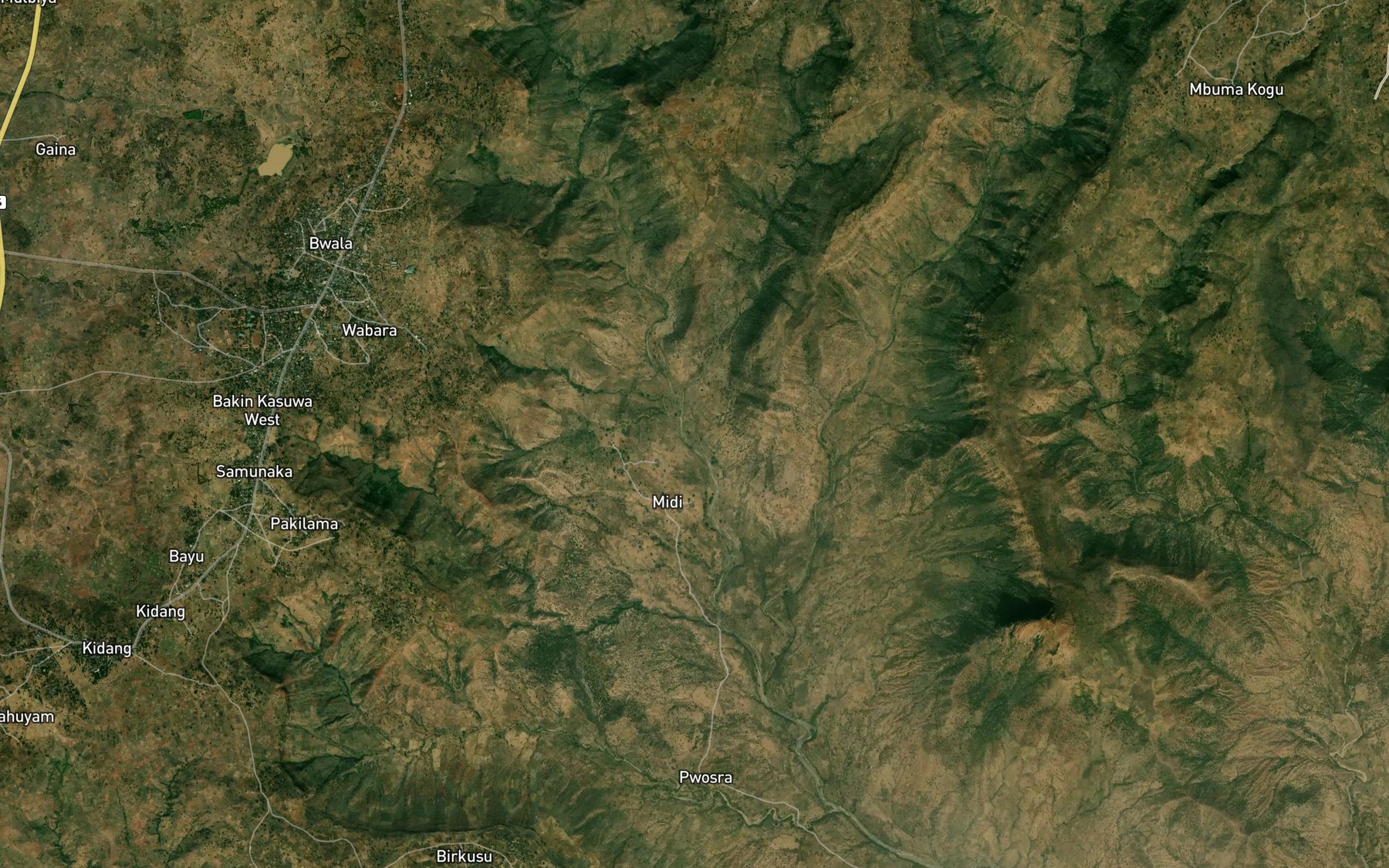Satellite map of the RIver Dirangudigi