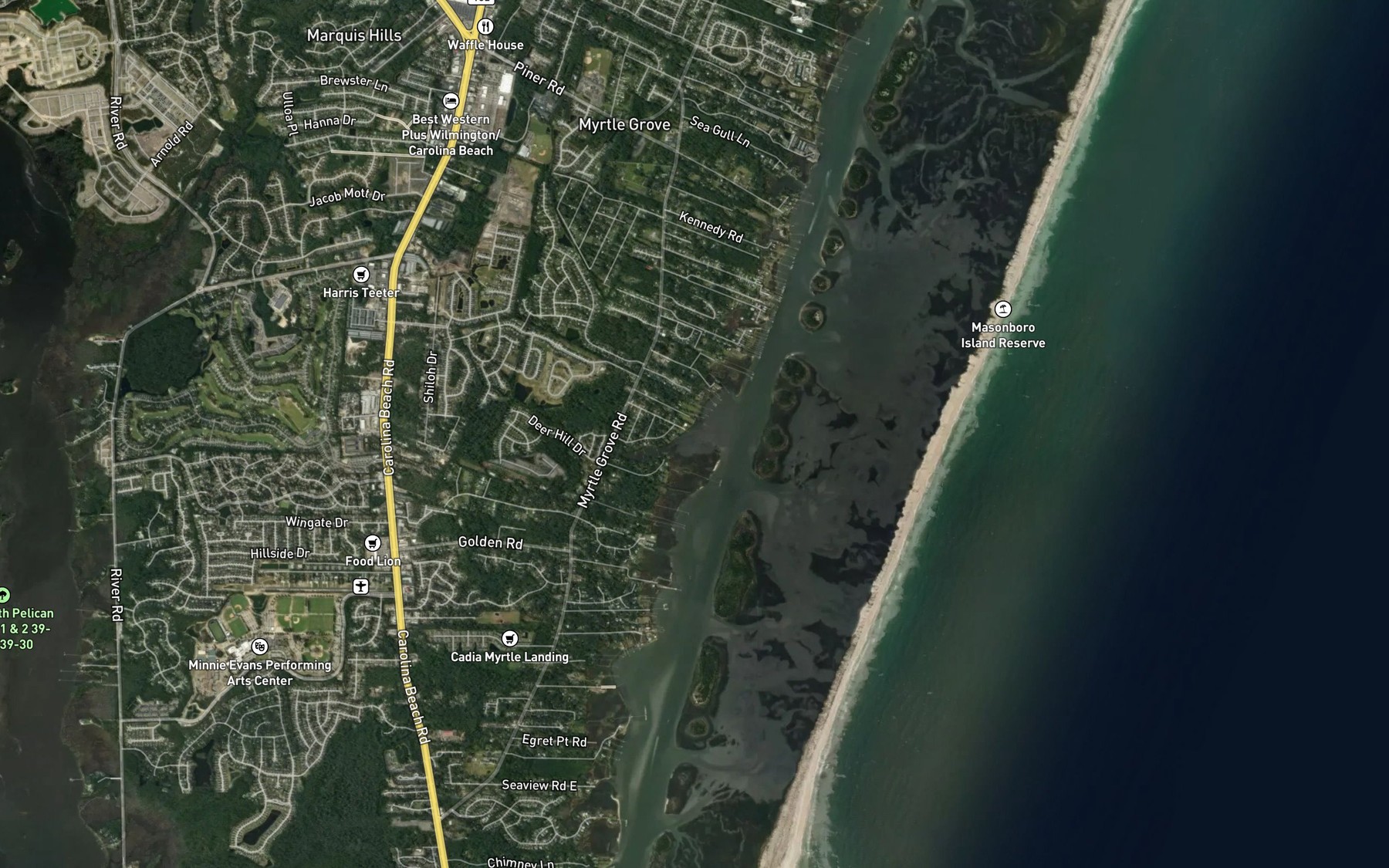 Satellite map of the Everett Creek