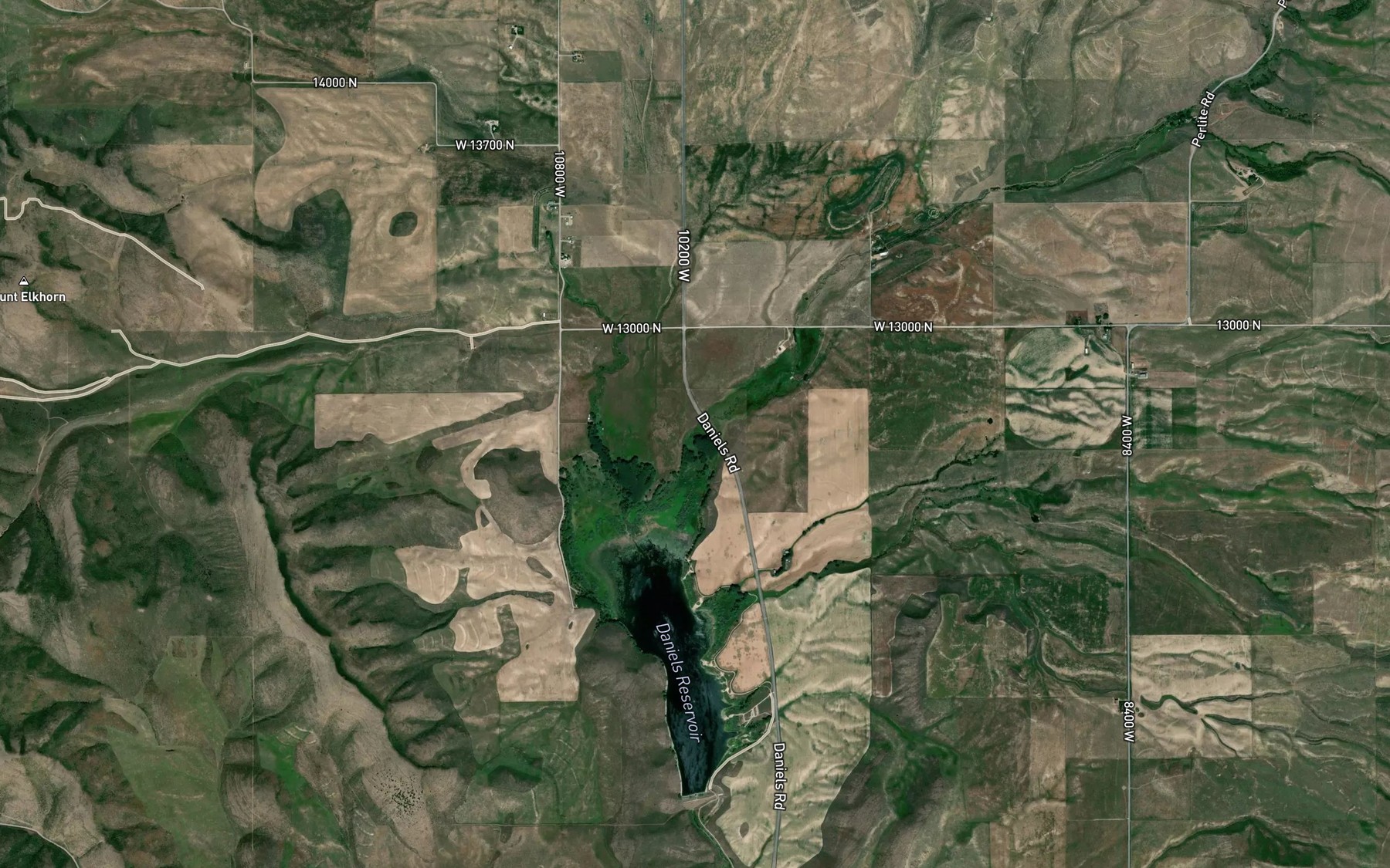 Satellite map of the Wright Creek