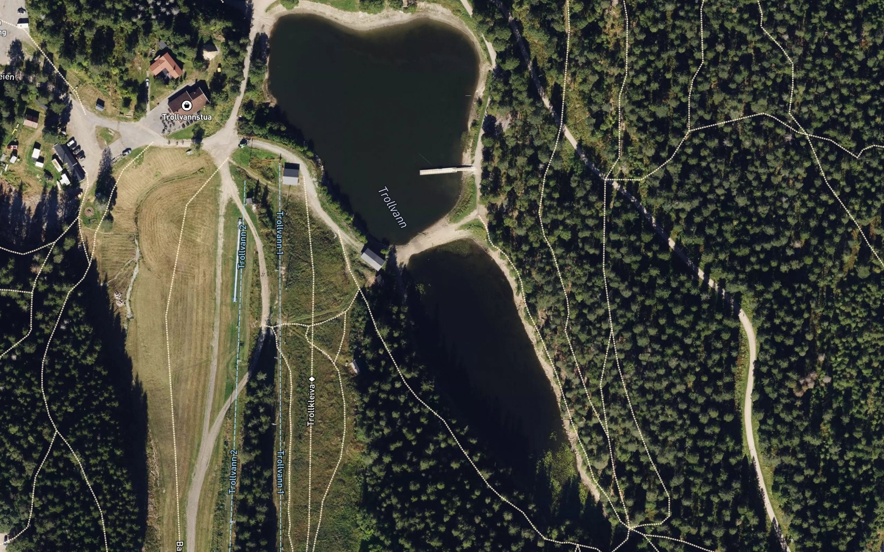 Satellite map of the Trollvann
