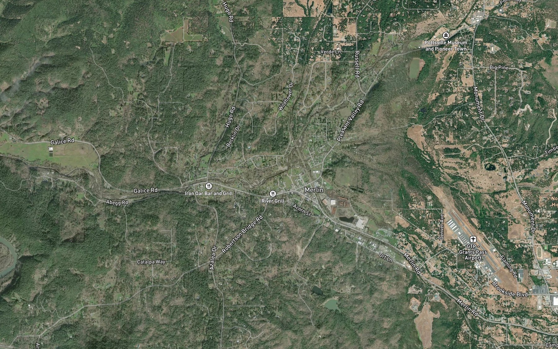Satellite map of the Harris Creek