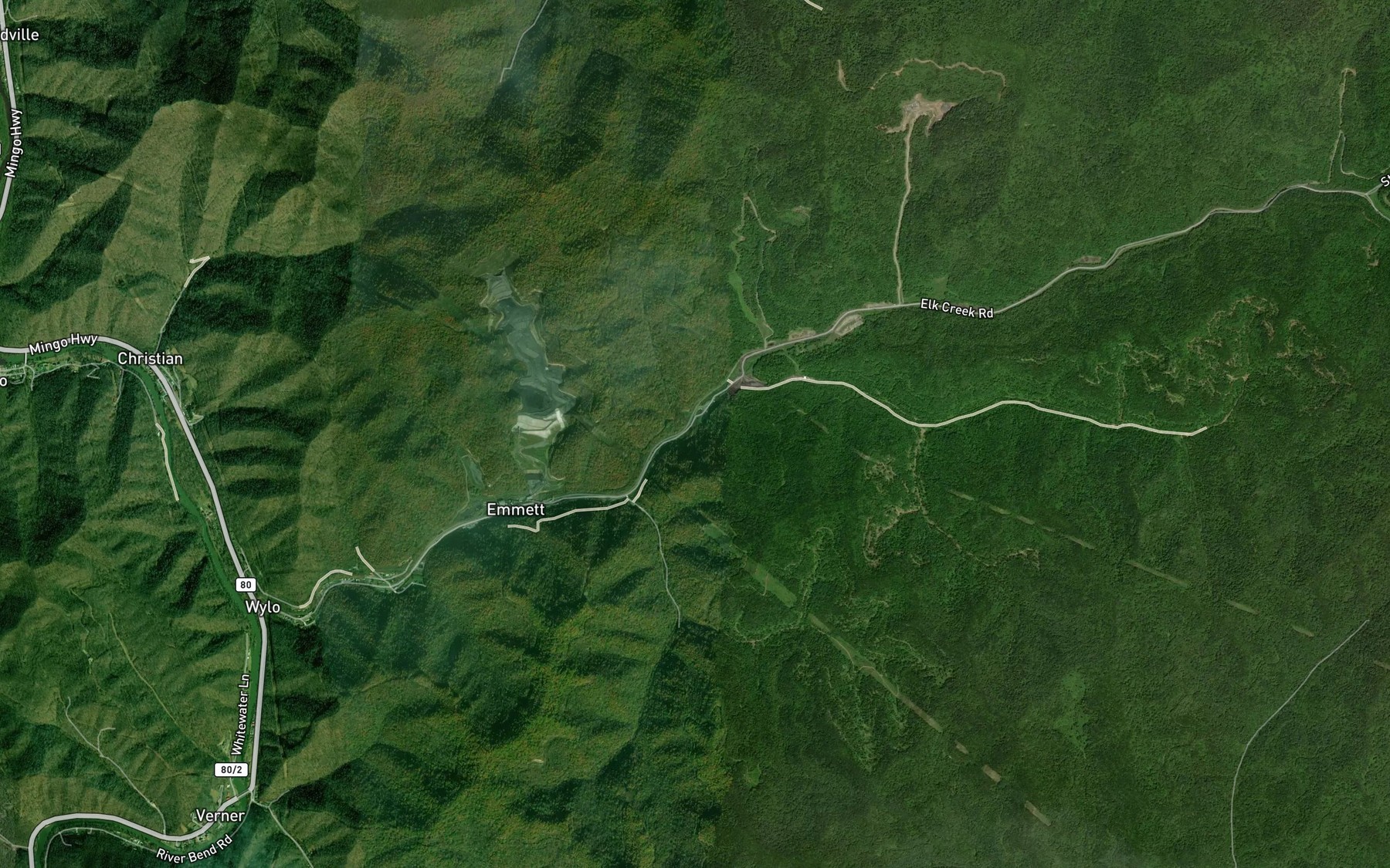 Satellite map of the Bear Branch