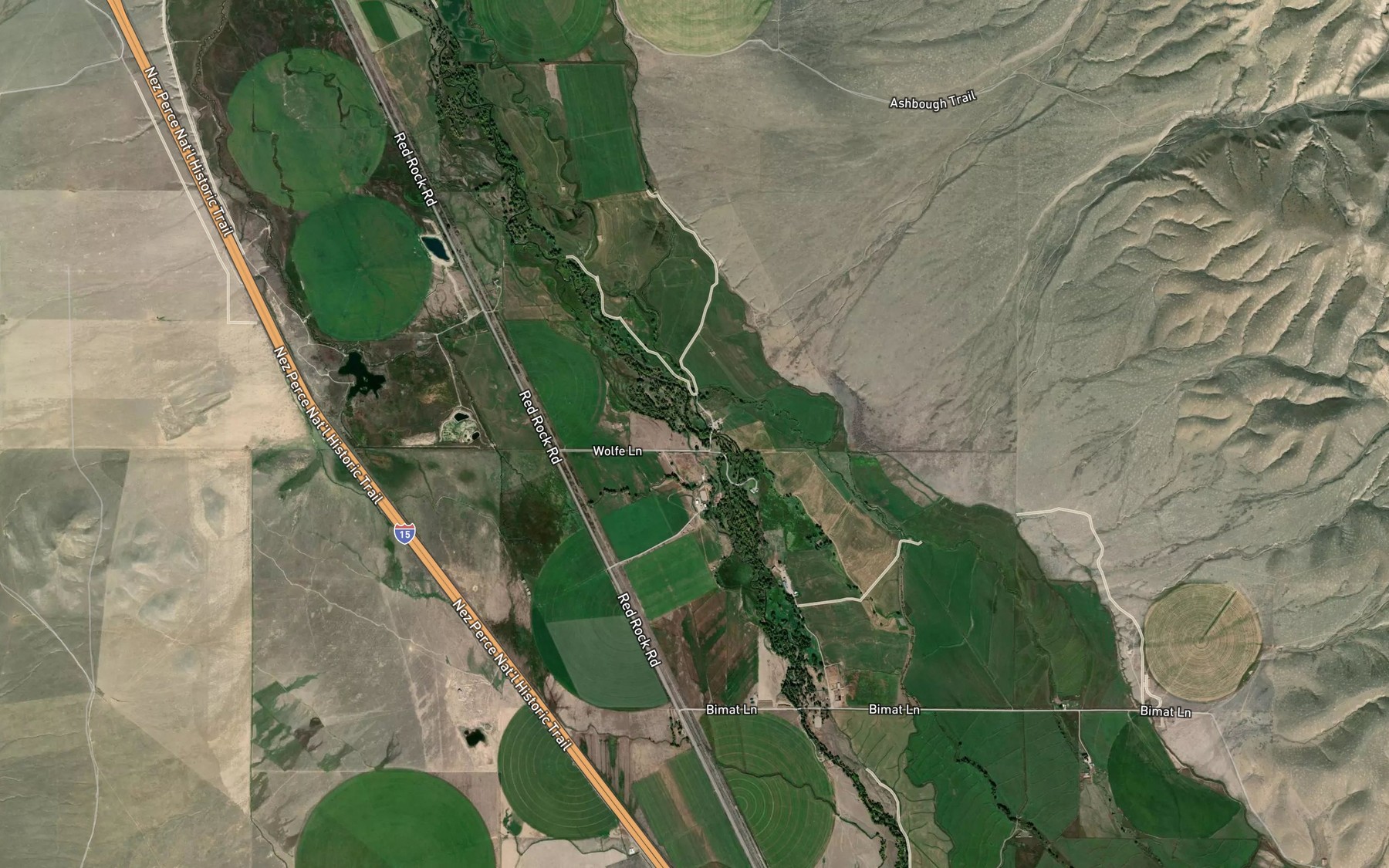 Satellite map of the Sage Creek