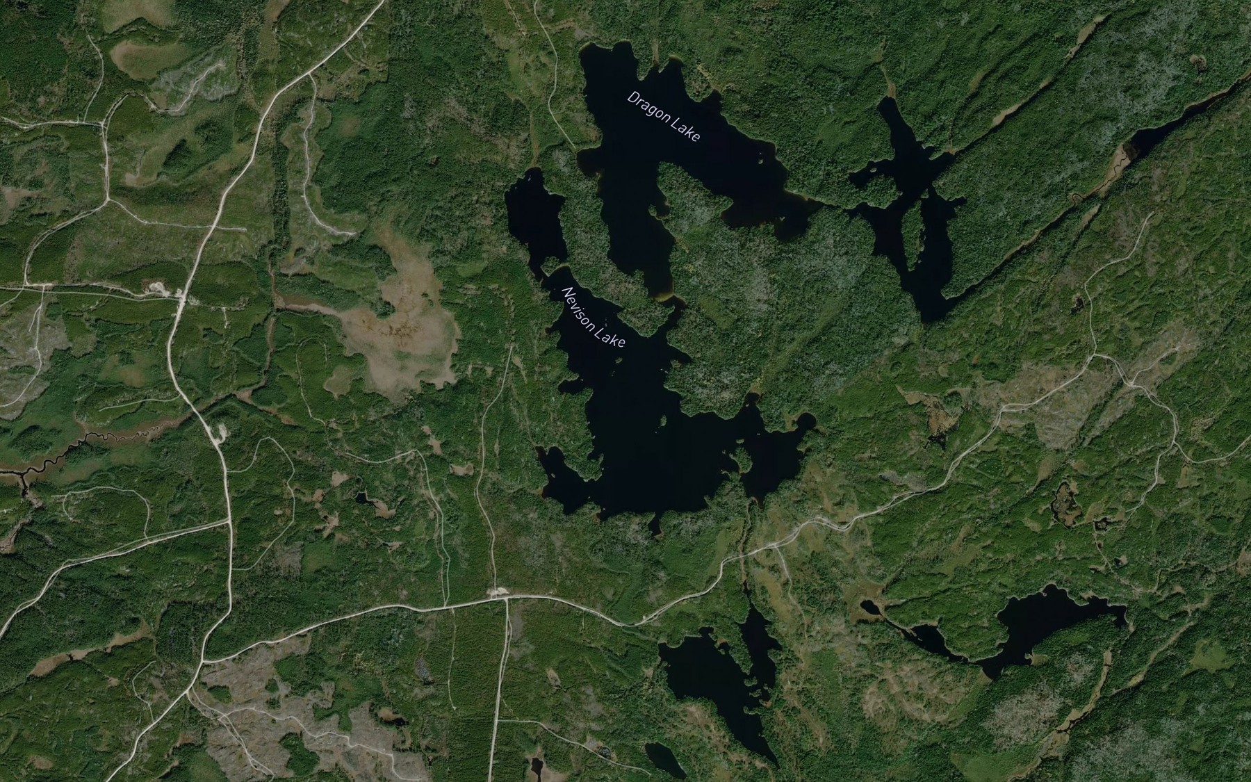 Satellite map of the Nevison Lake